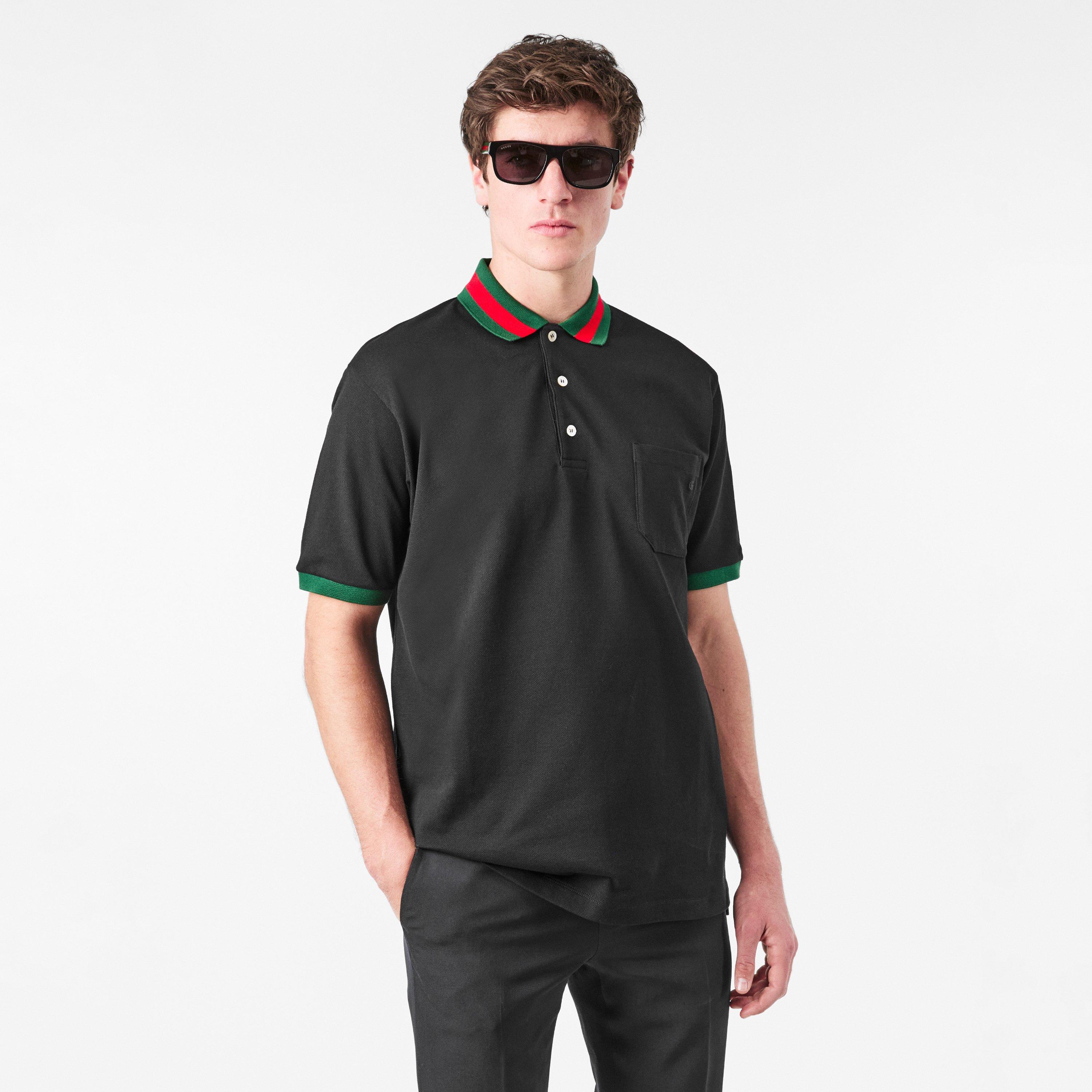 Black/Mix - Gucci - Web Collar Polo Shirt - 3