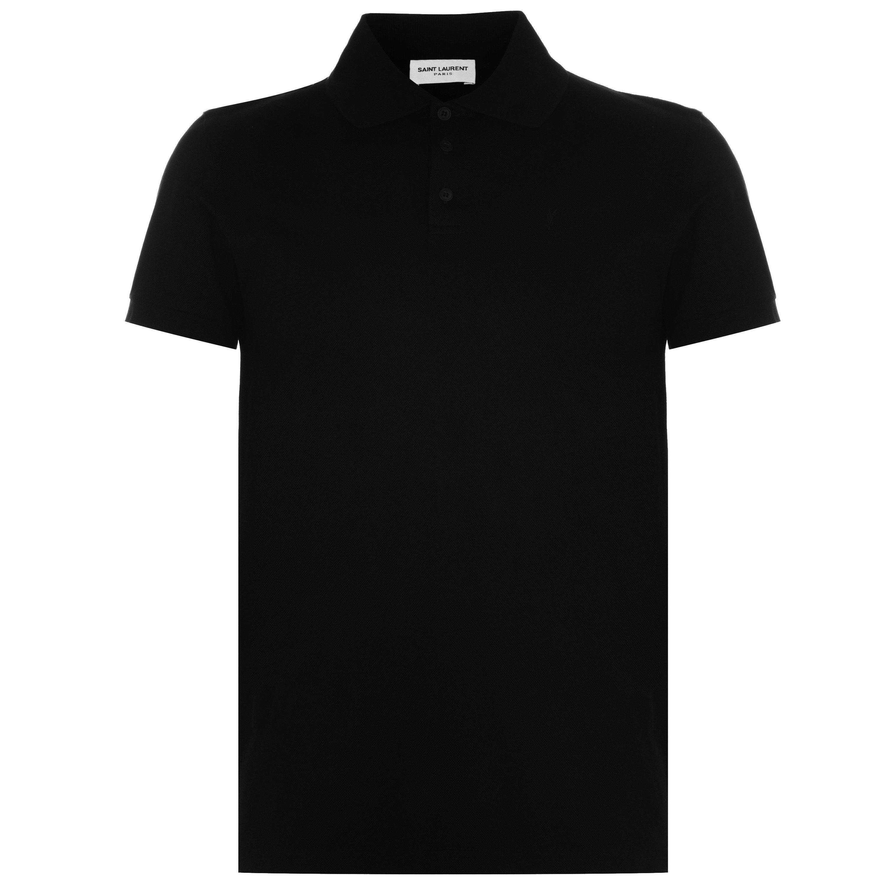 Noir - Saint Laurent - Cassandre Piqué Polo Shirt - 5