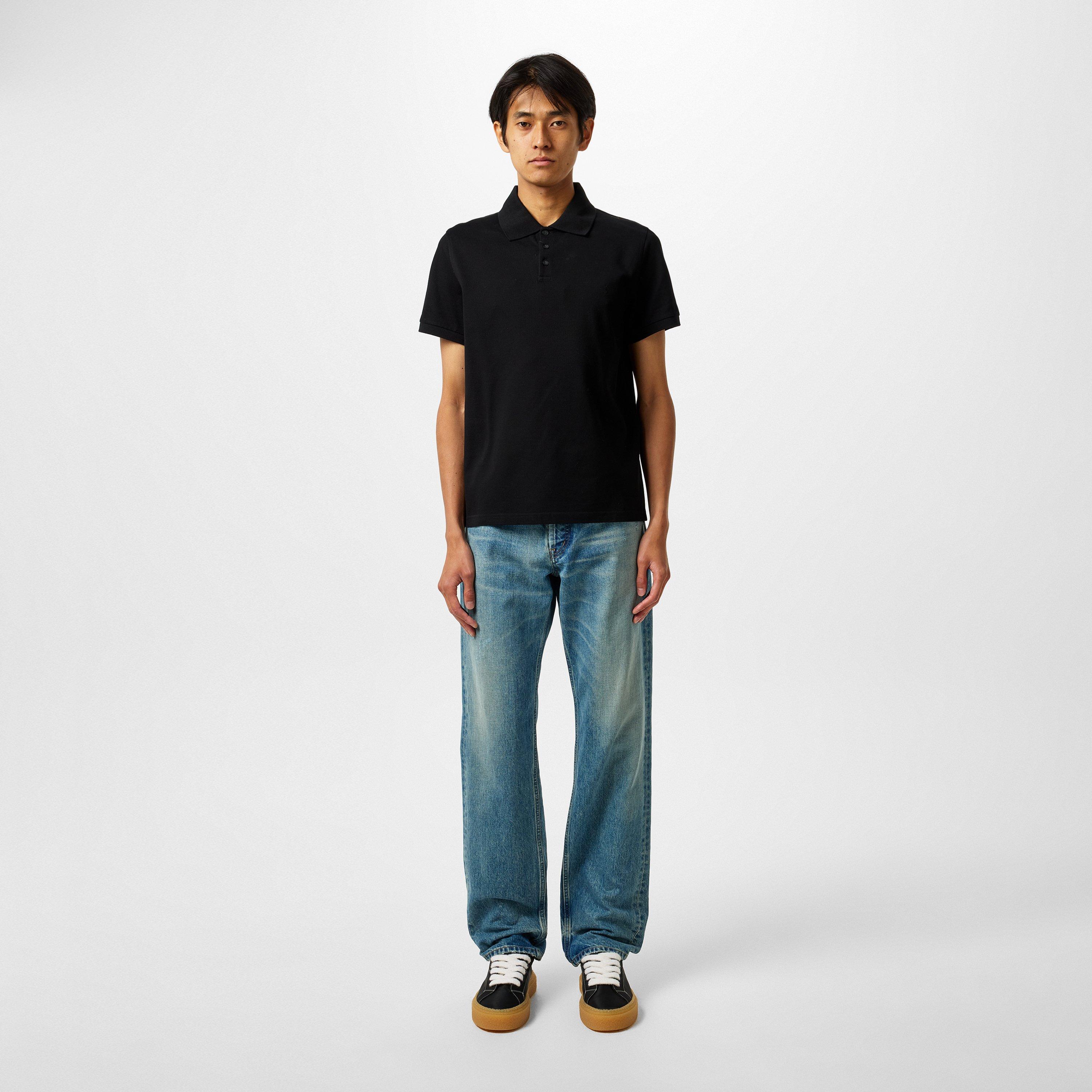 Noir - Saint Laurent - Cassandre Piqué Polo Shirt - 4