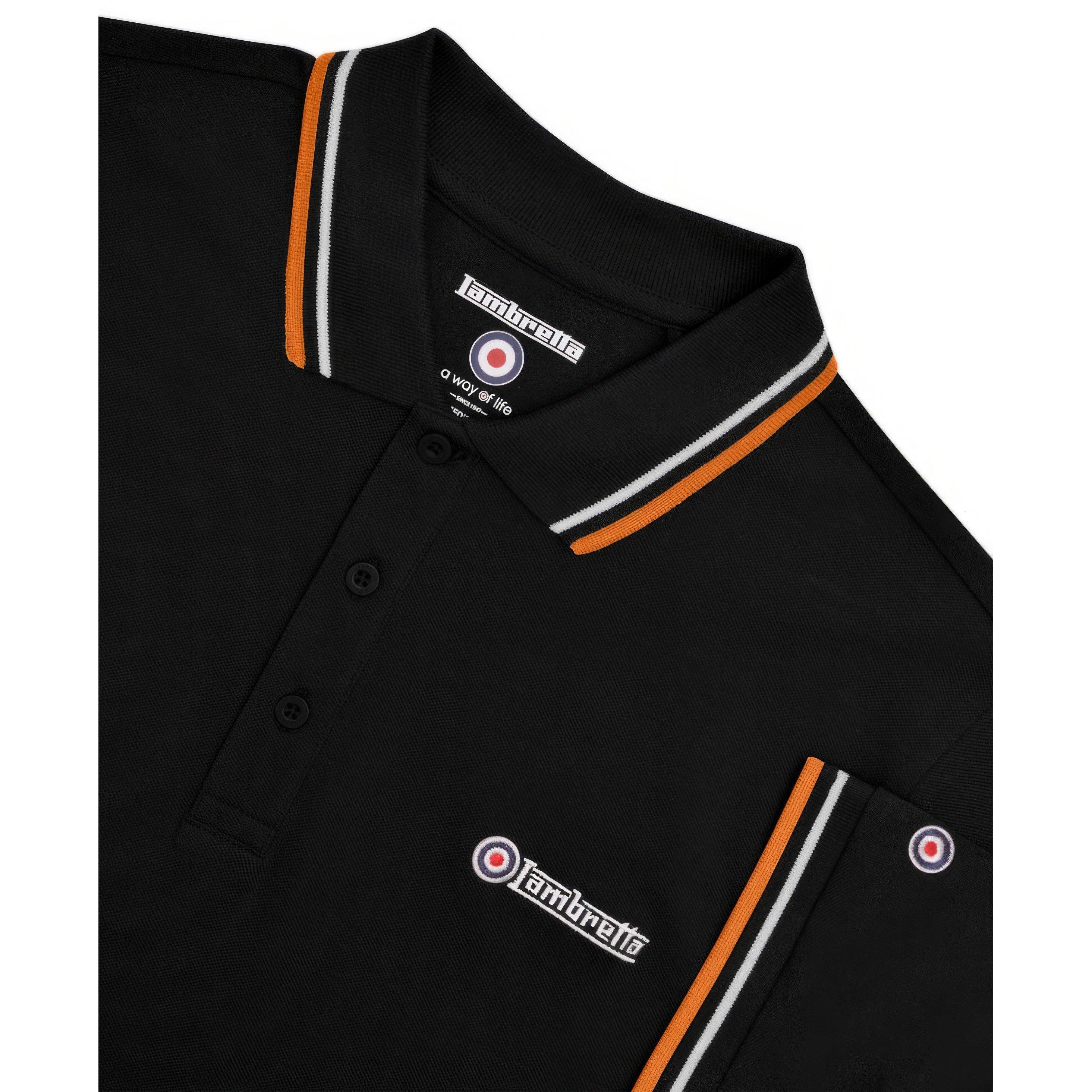 Black/Gold - Lambretta - Twin Tipped Polo - 3