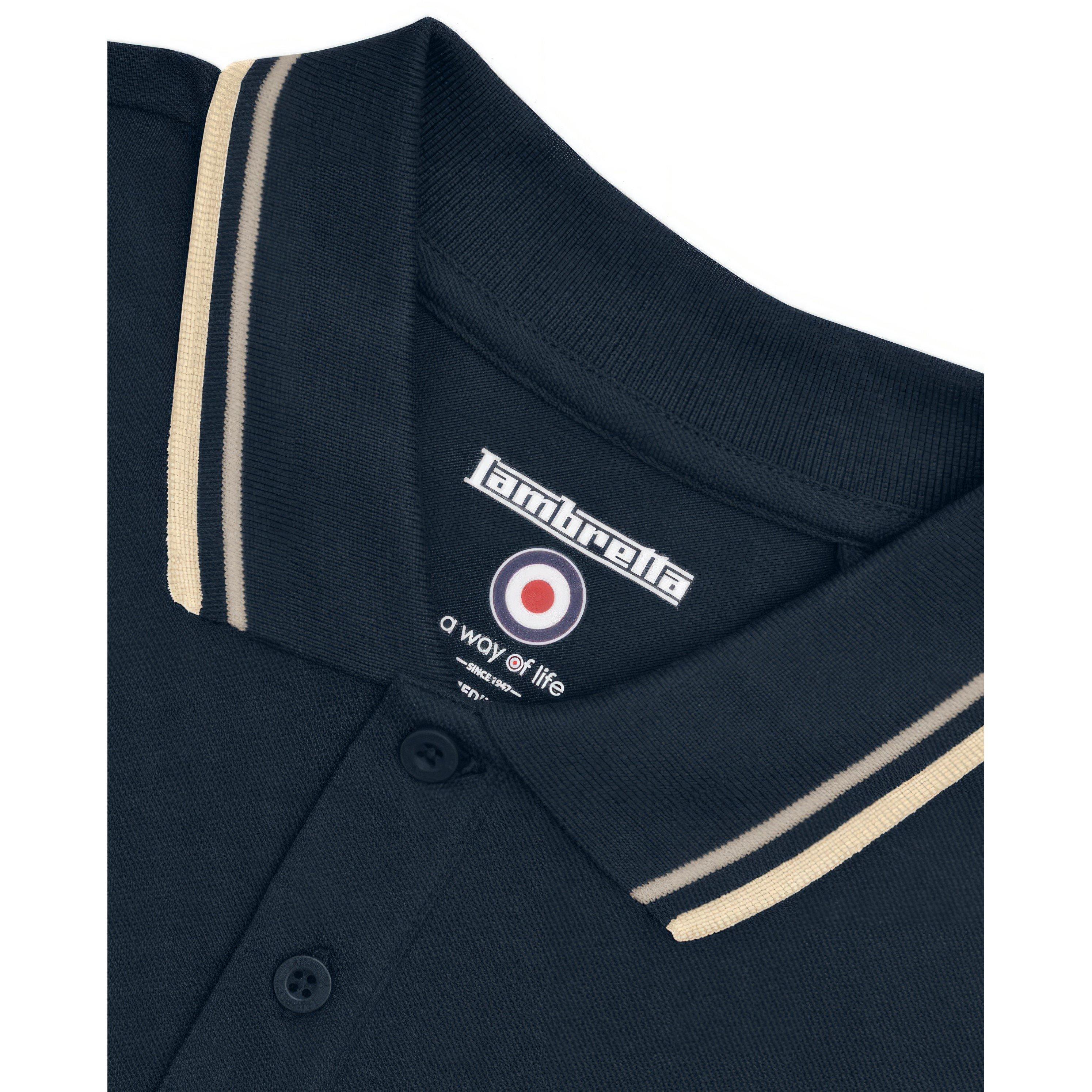 Navy Cinder - Lambretta - Twin Tipped Polo - 6
