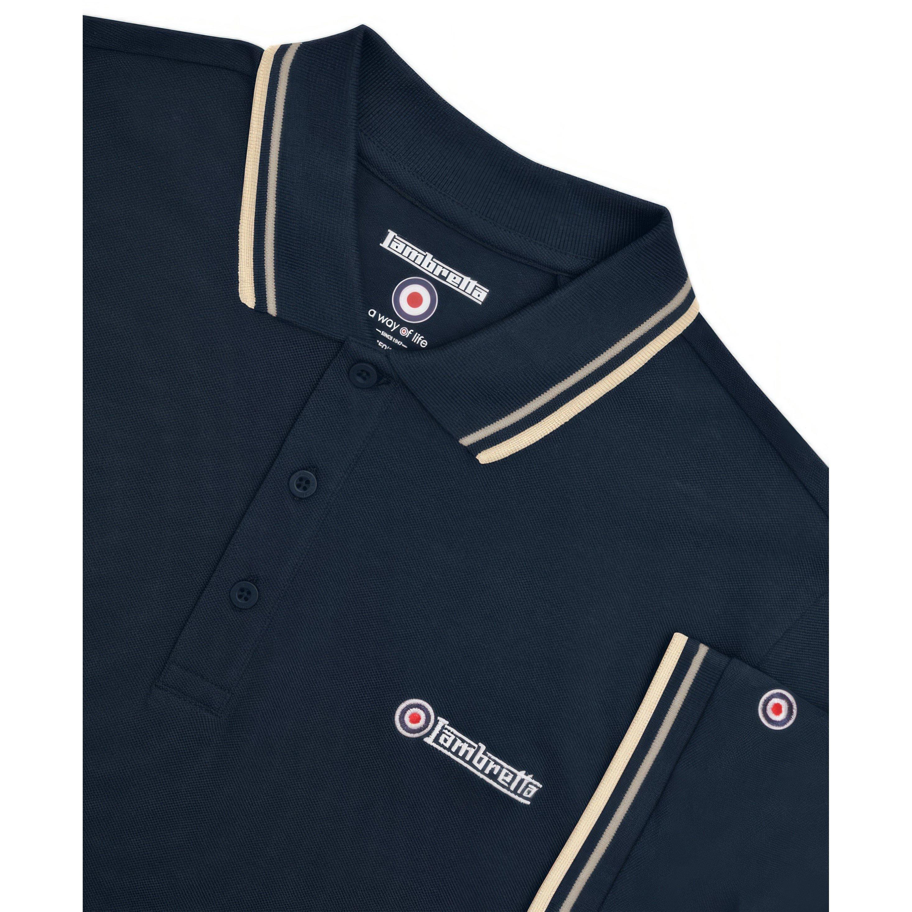 Navy Cinder - Lambretta - Twin Tipped Polo - 8