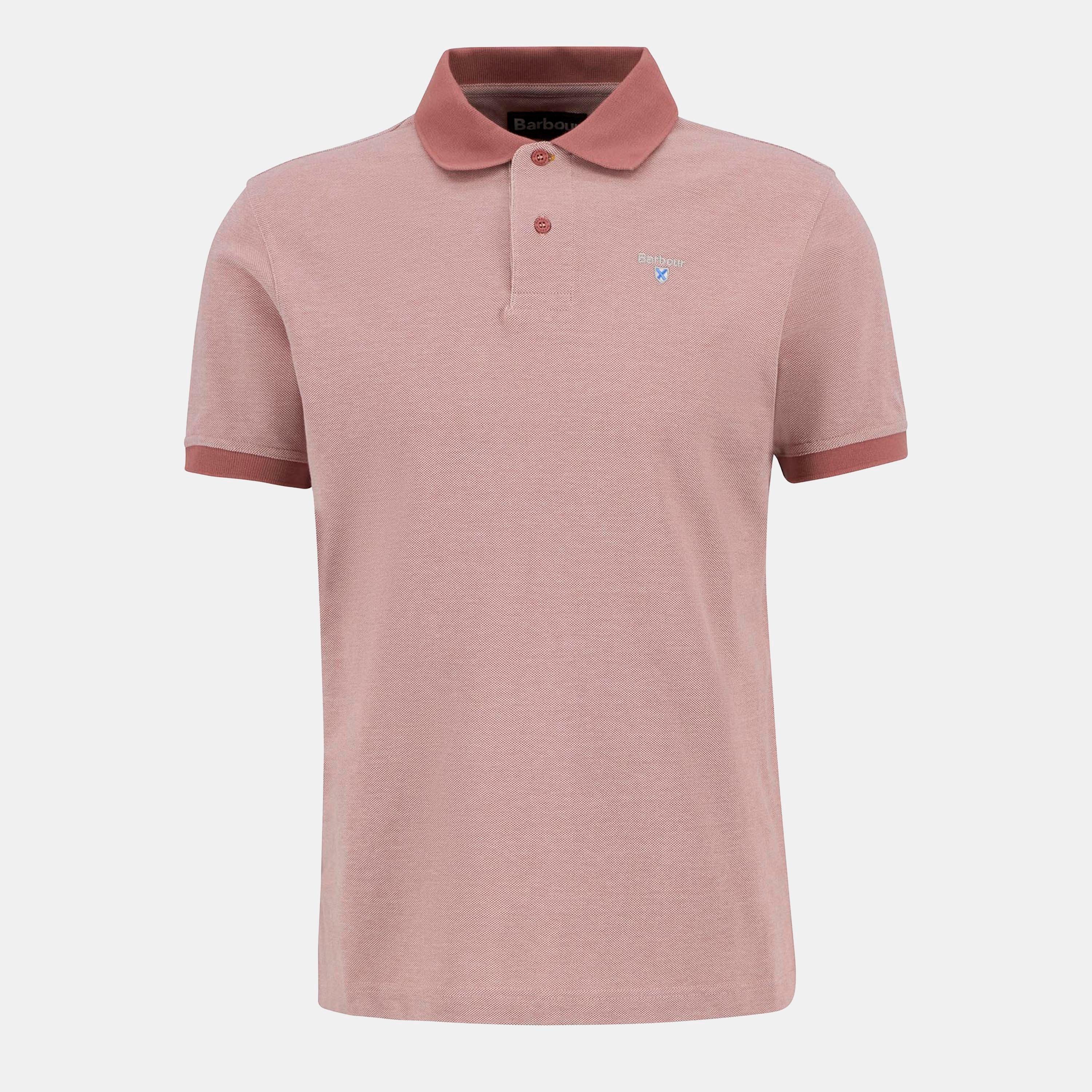 Barbour Mens Sports Polo Mix Shirt - Earth Pink - S