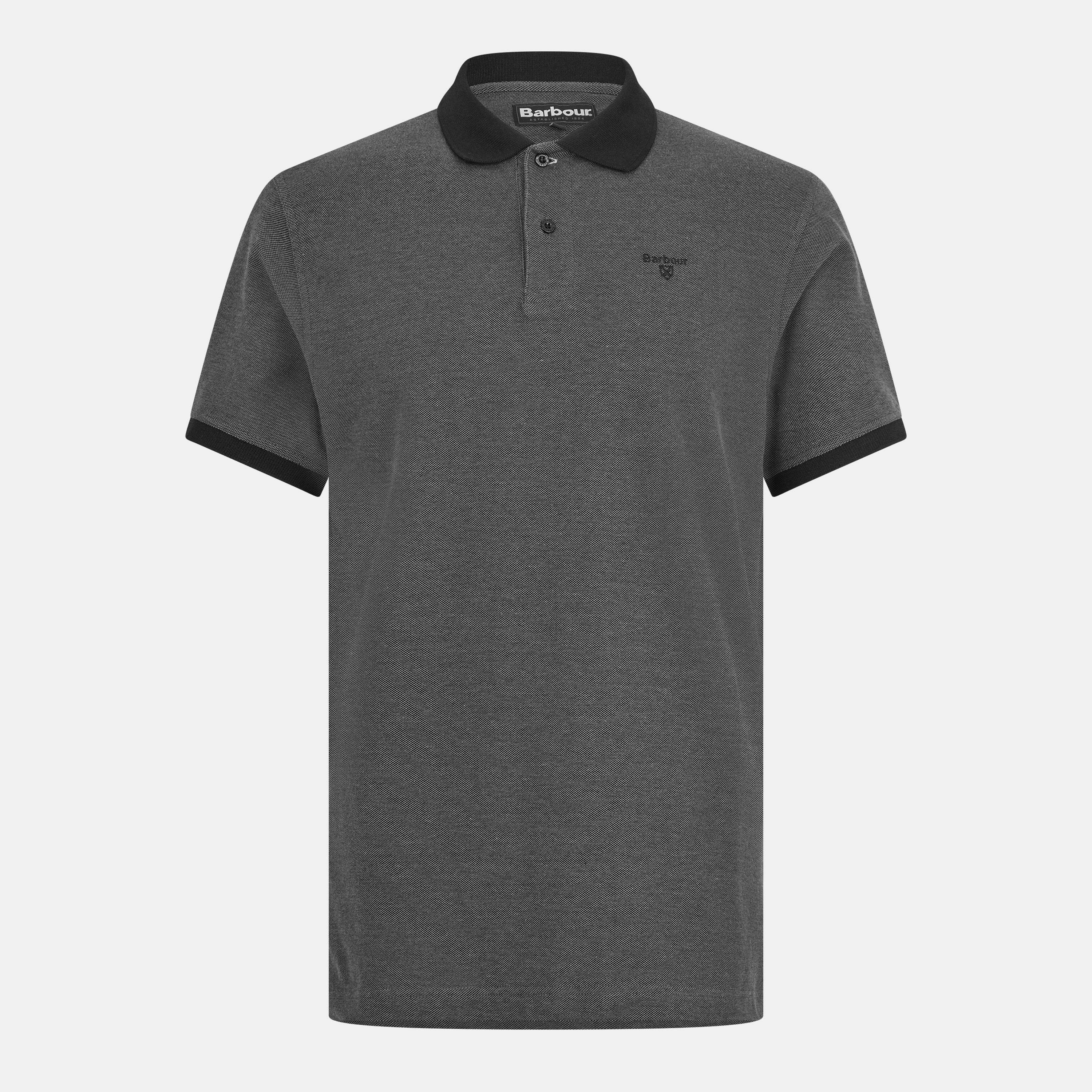 Barbour Mens Sports Polo Mix Shirt - Black - M