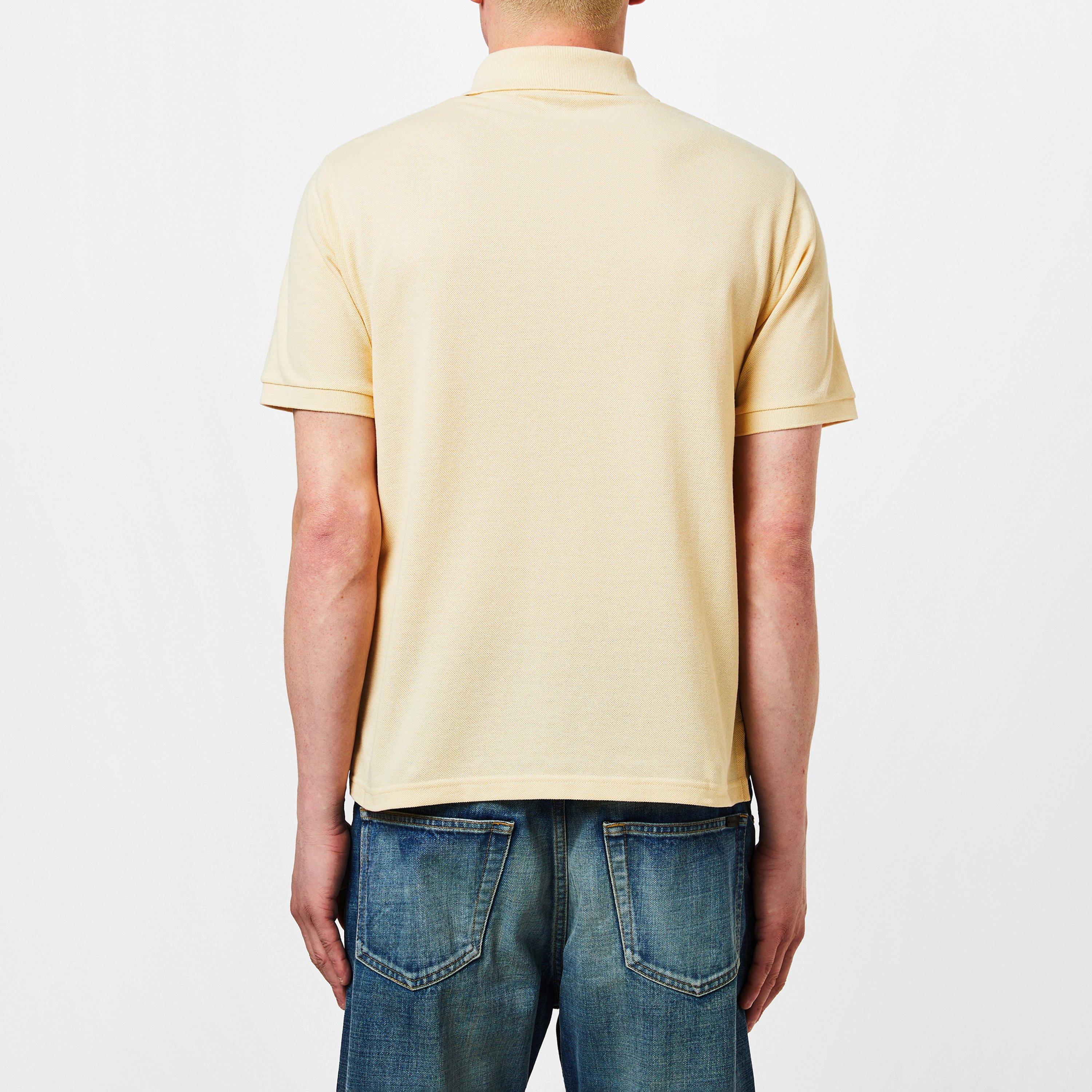 Yellow/Blue - Saint Laurent - Logo Pique Polo Shirt - 3