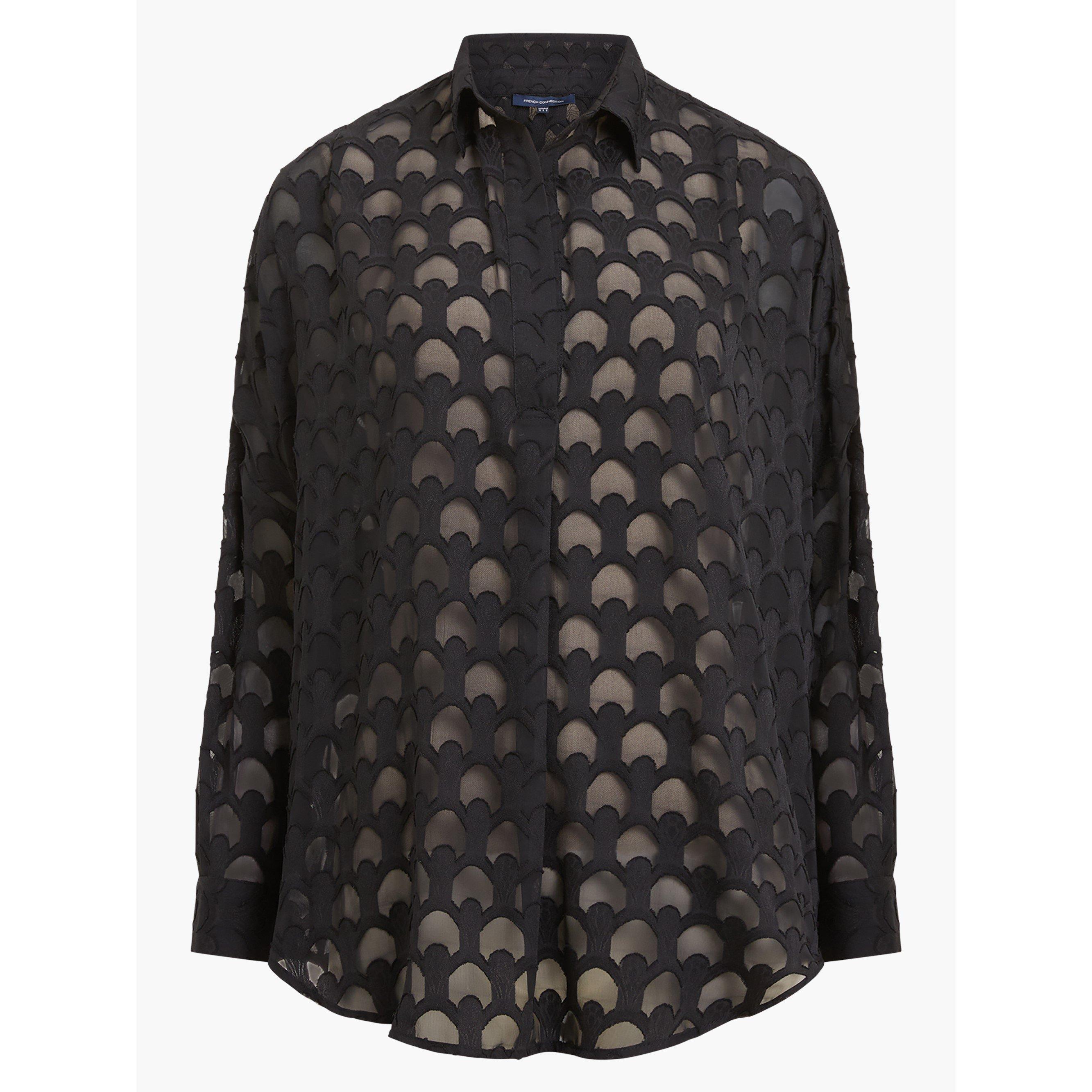01-Blackout - French Connection - Geo Burn-Out Popover Shirt - 2