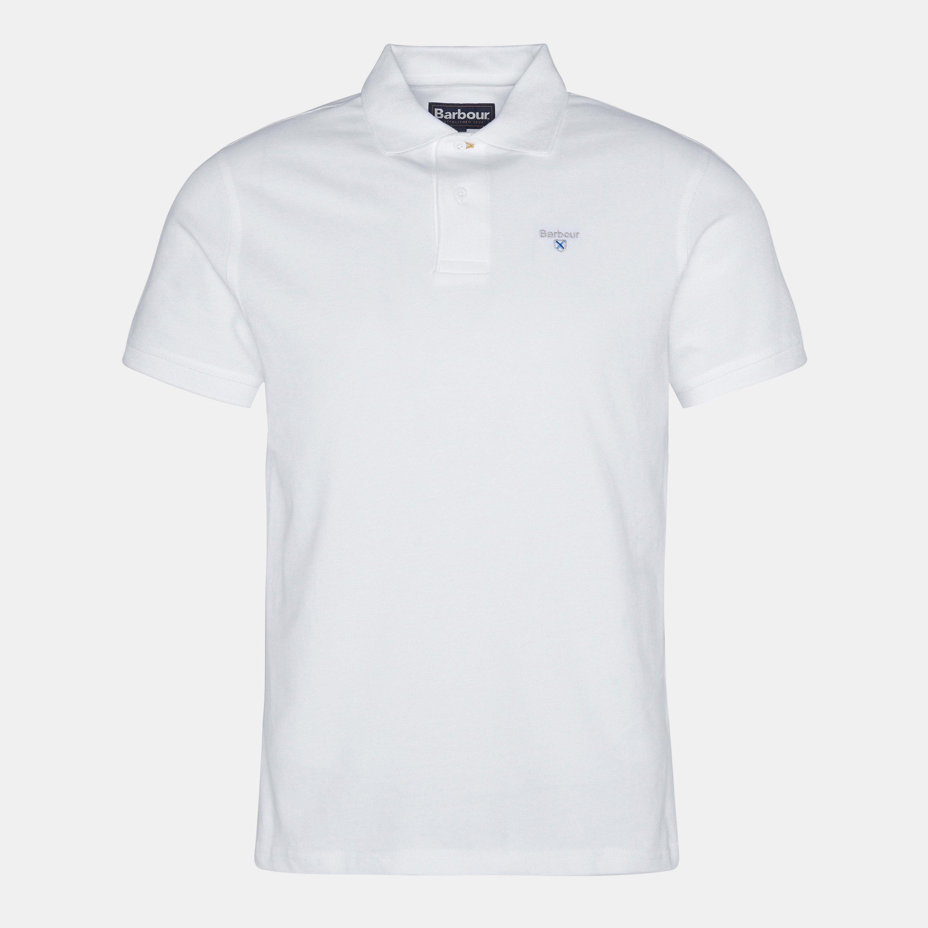 Barbour Men's Sports Polo Shirt - White Wh11 - 2XL
