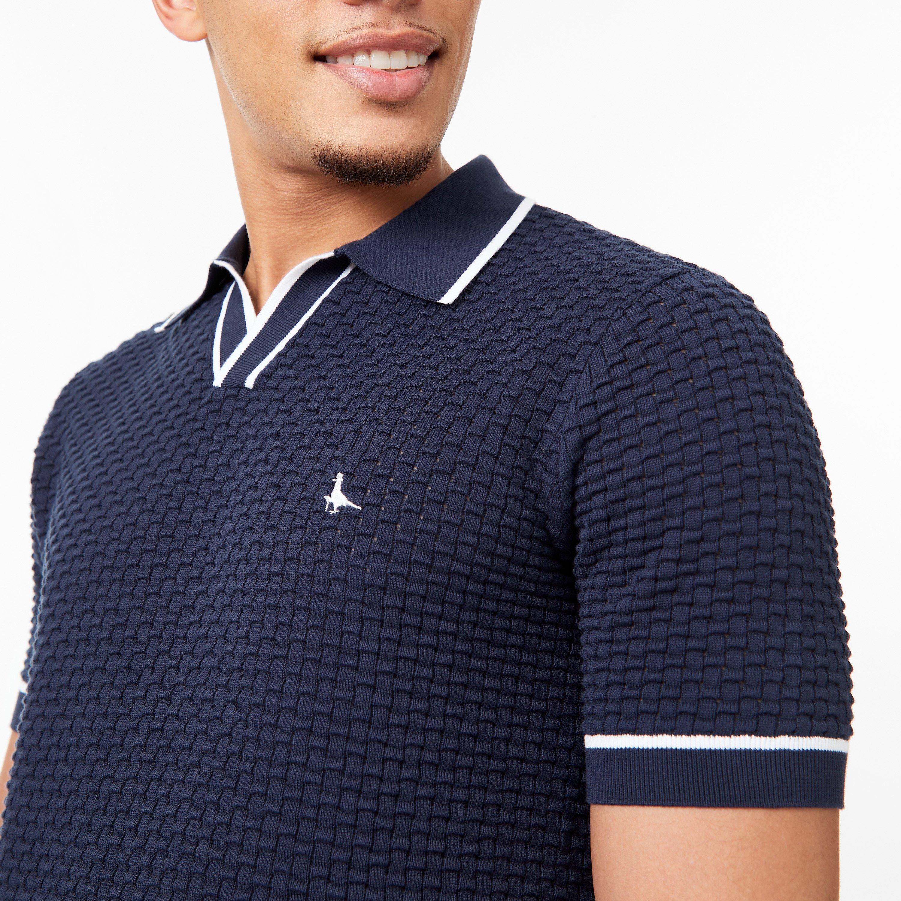Navy - Jack Wills - Texture Polo - 1