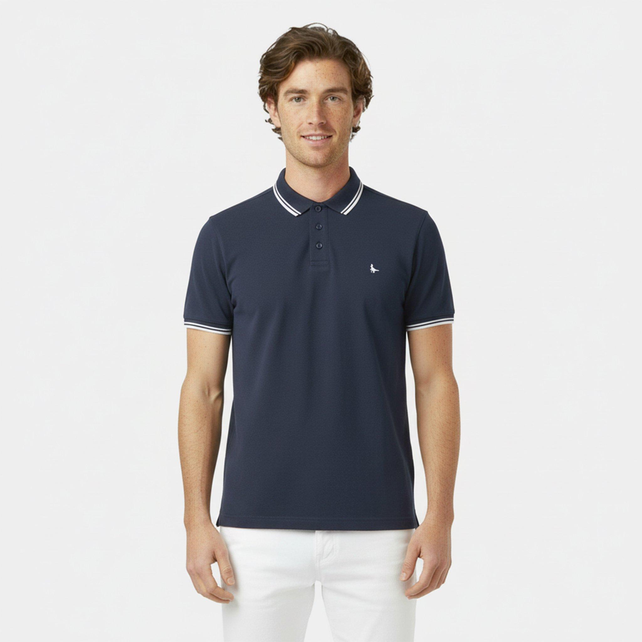 Navy - Jack Wills - Edgeware Tipped Polo - 3