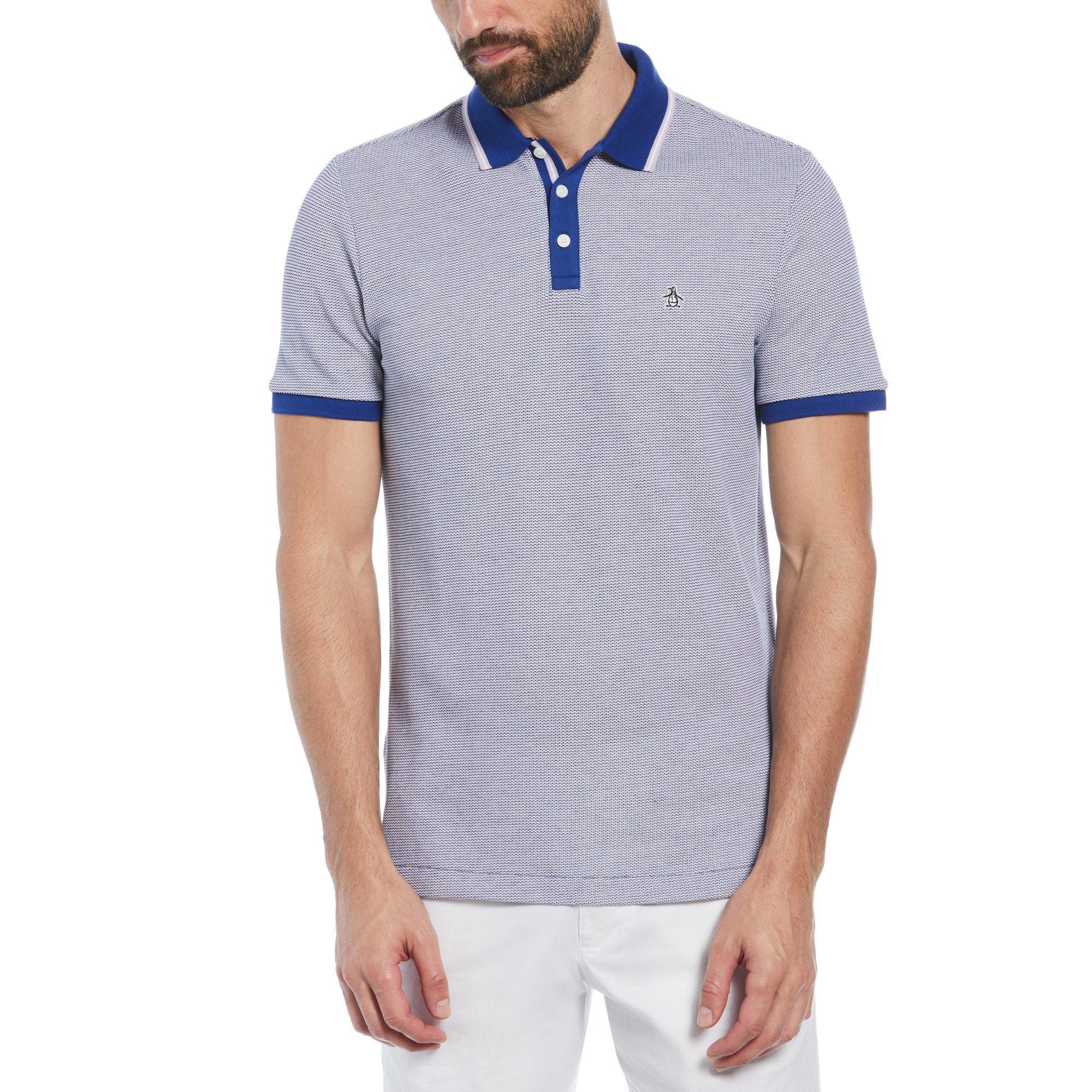 Original Penguin Men's Jacquard Polo Shirt - Lavender Frost - Medium