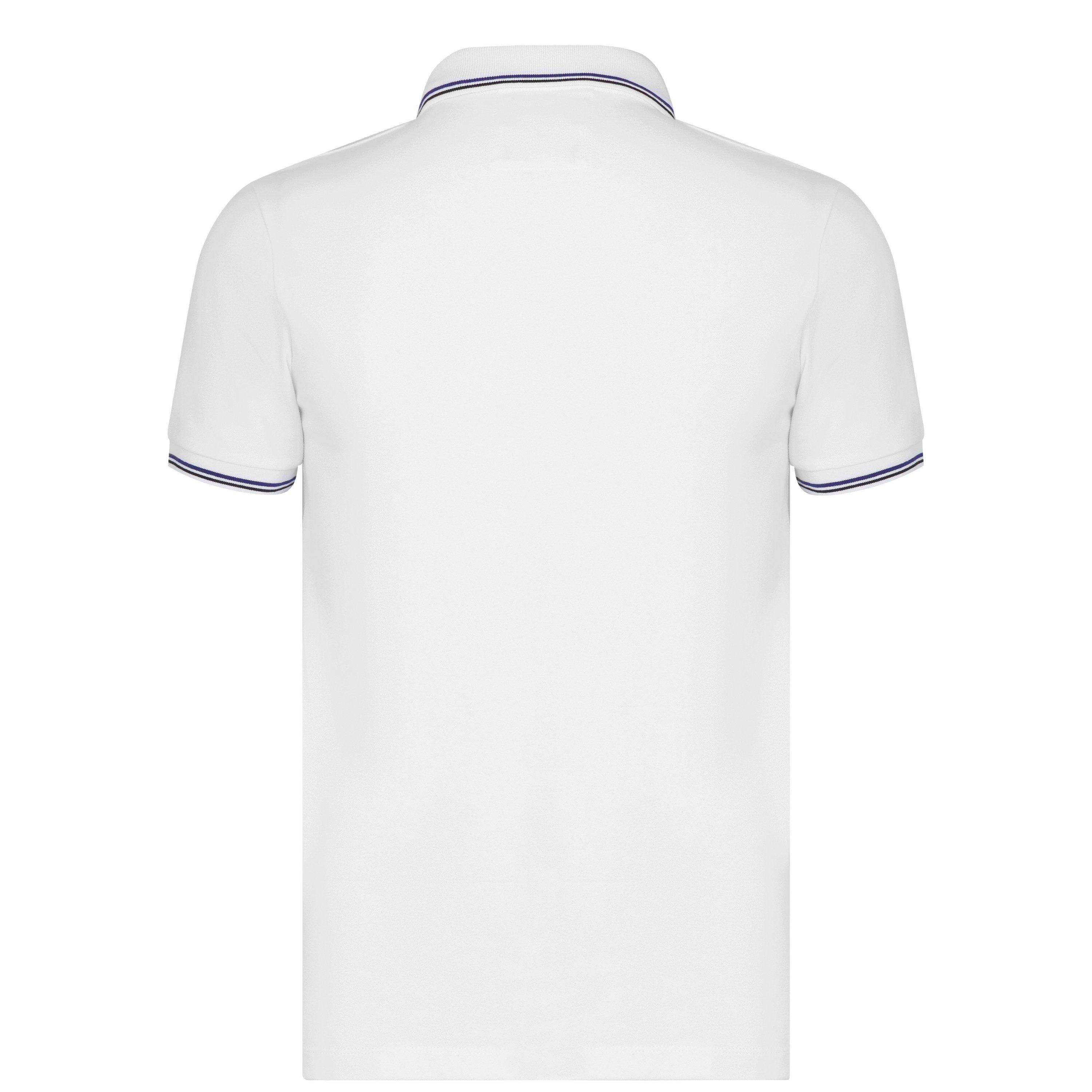 White 0100 - Emporio Armani - Men's Cotton Contrast Tipping Short Sleeve Polo Shirt - 9
