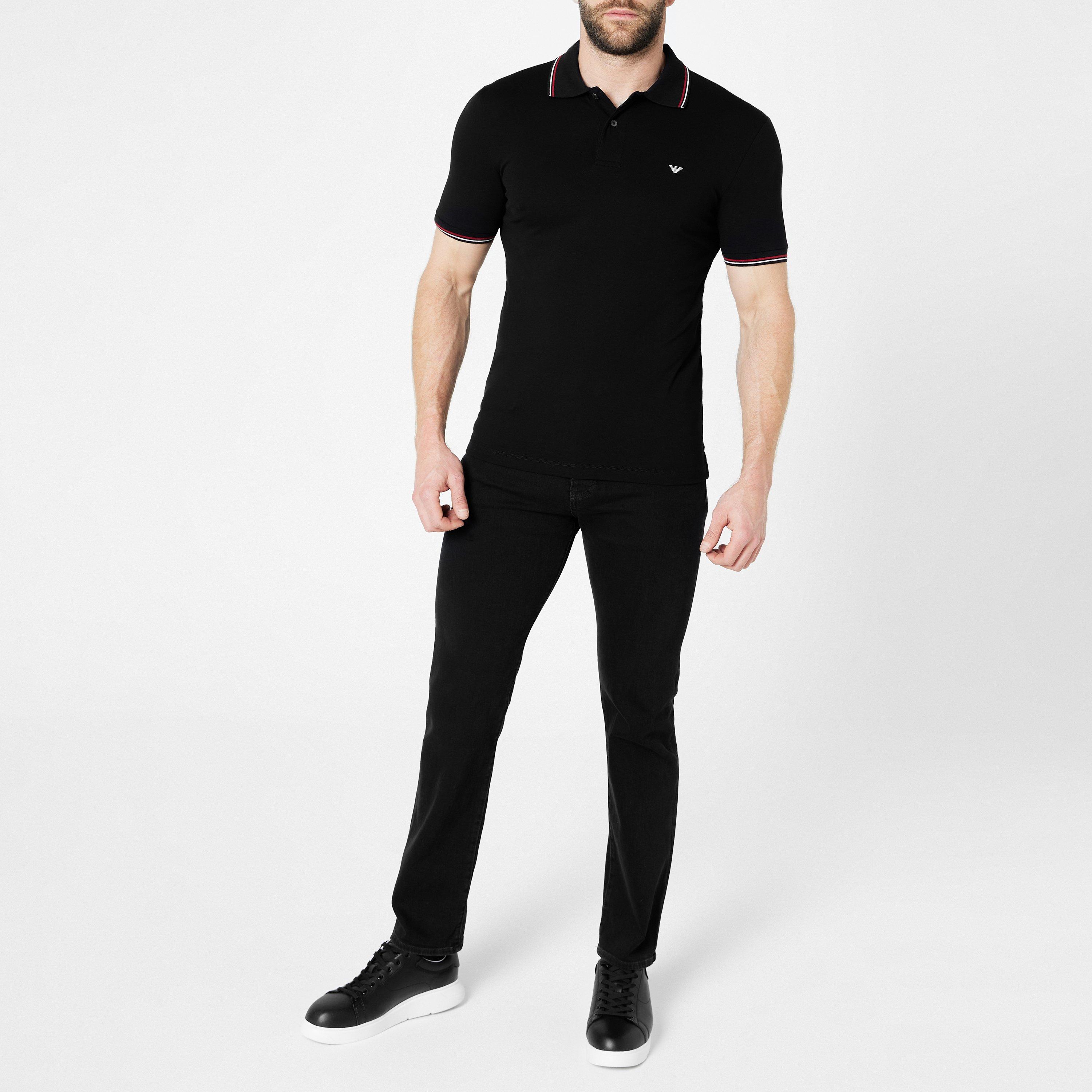 Black 0999 - Emporio Armani - Men's Regular Fit Polo Shirt - 3