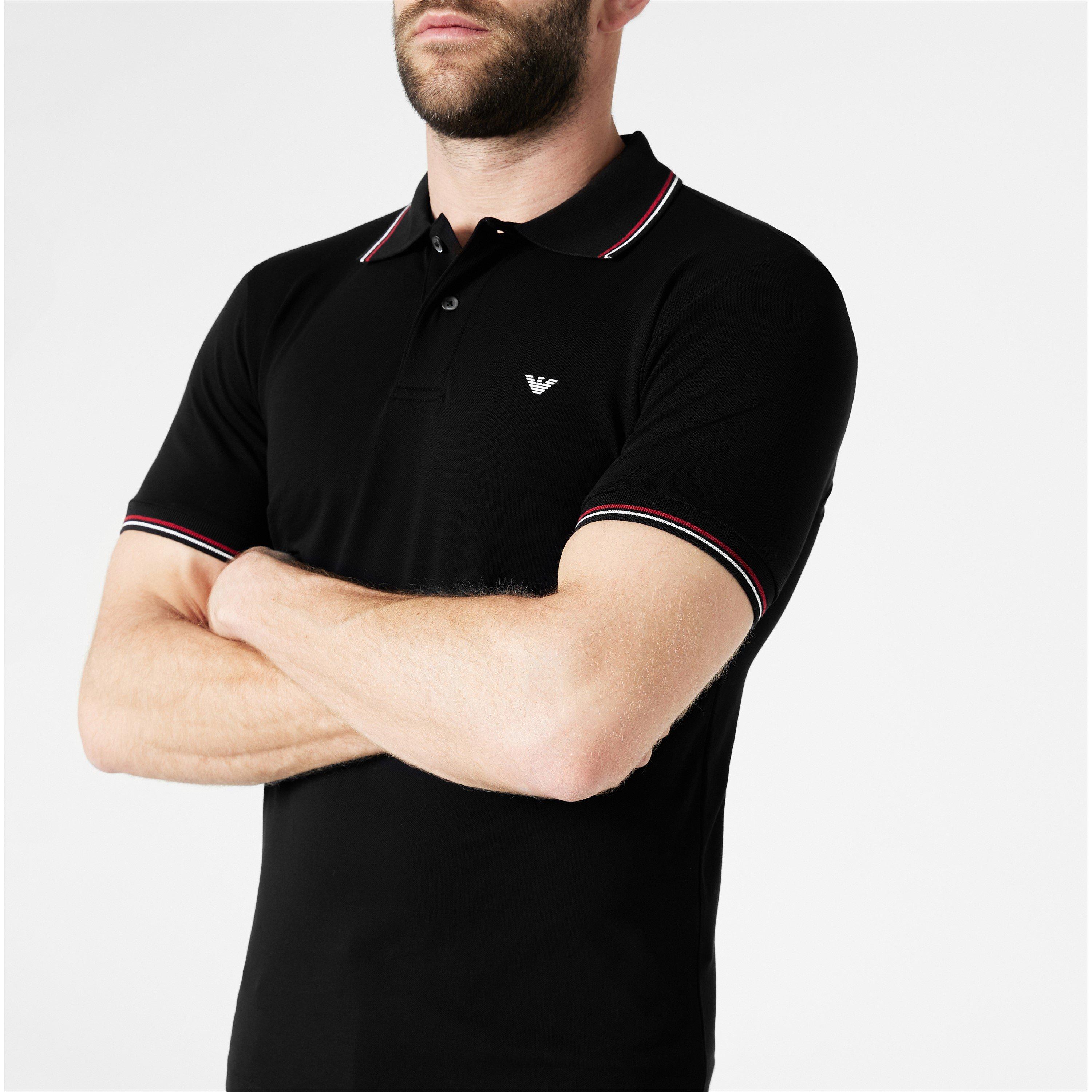 Black 0999 - Emporio Armani - Men's Regular Fit Polo Shirt - 5