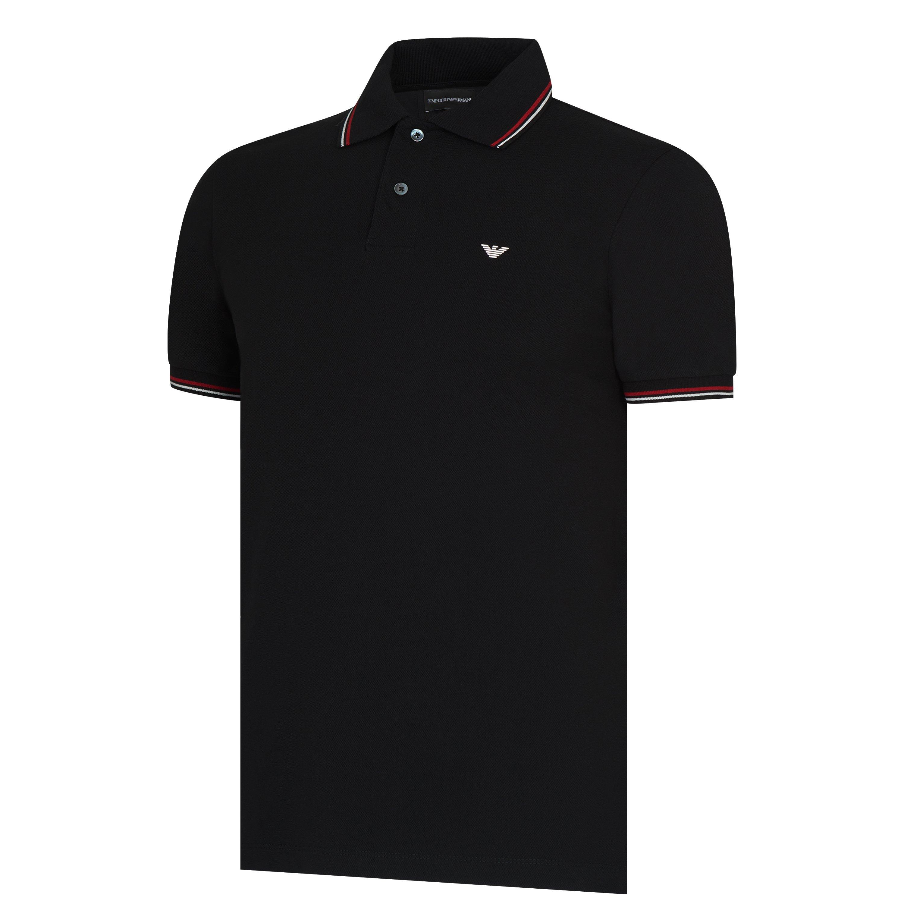 Black 0999 - Emporio Armani - Men's Regular Fit Polo Shirt - 7