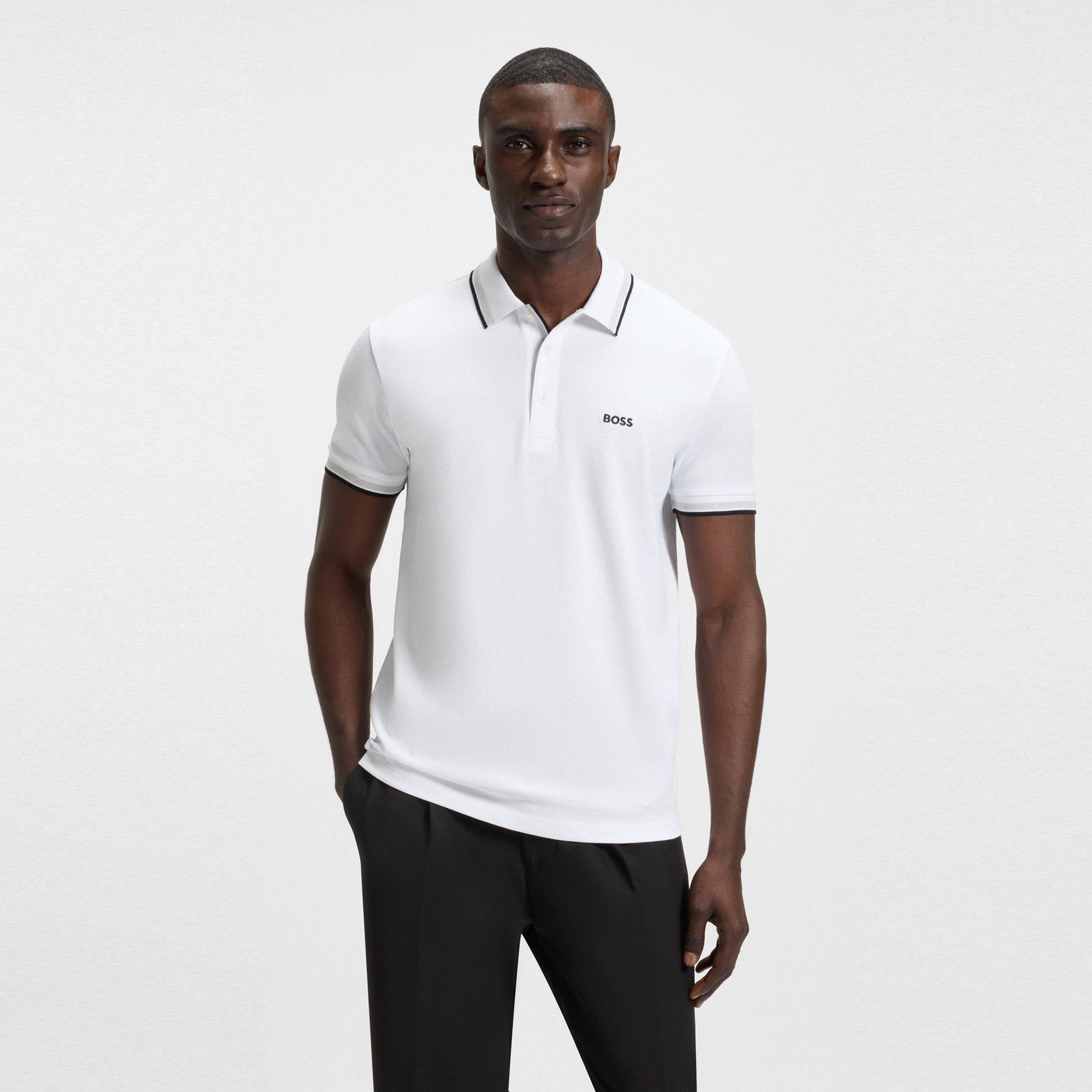 Weiß 100 - Boss - Men's HBG Paddy Polo Shirt with Contrast Tipping - 2