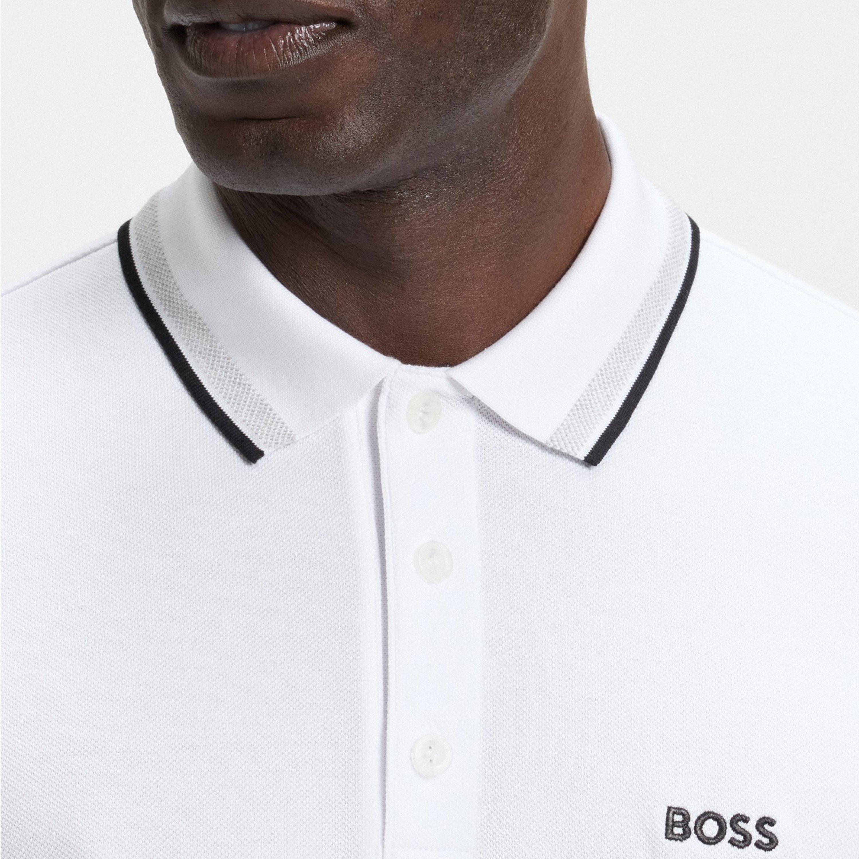 Weiß 100 - Boss - Men's HBG Paddy Polo Shirt with Contrast Tipping - 4