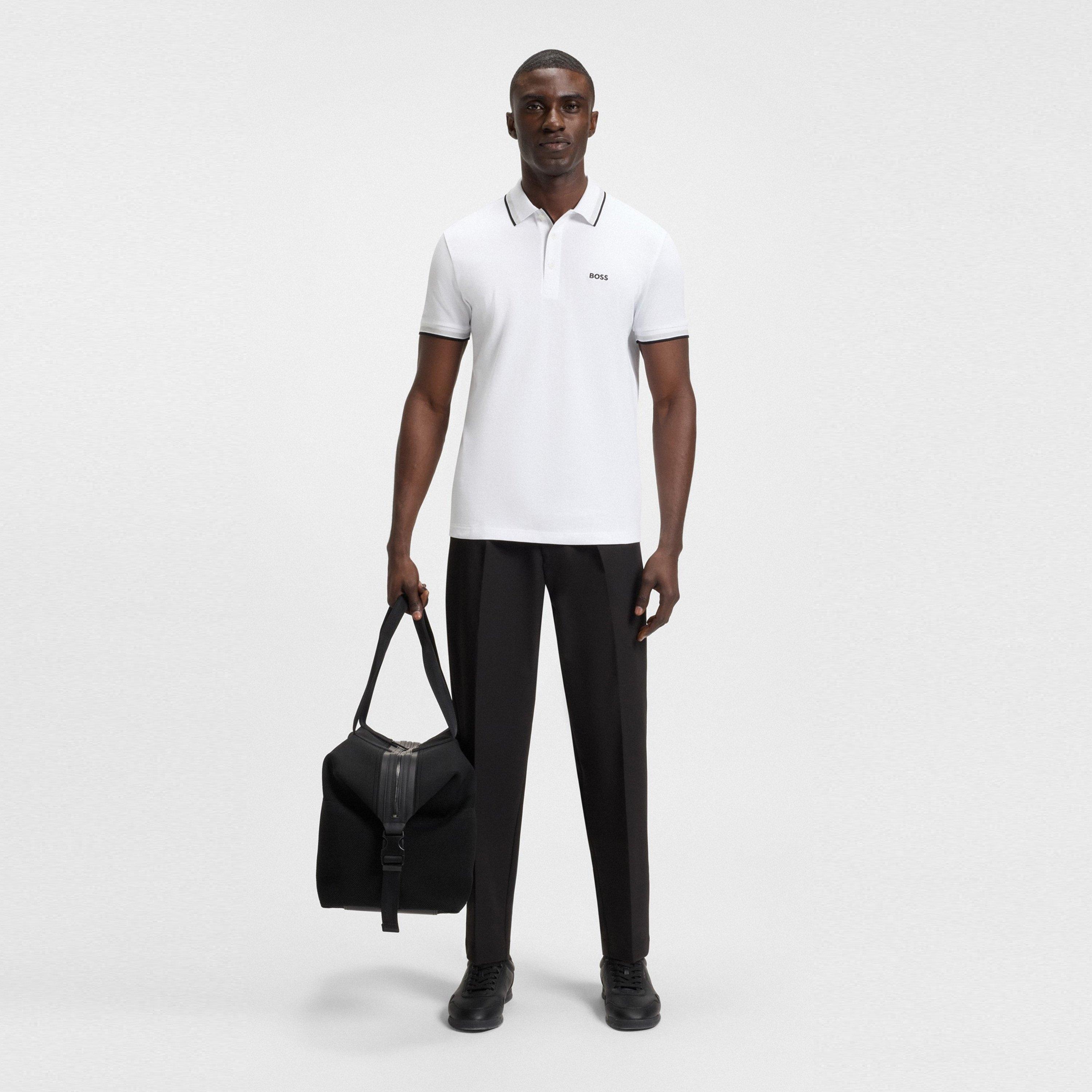 Weiß 100 - Boss - Men's HBG Paddy Polo Shirt with Contrast Tipping - 5