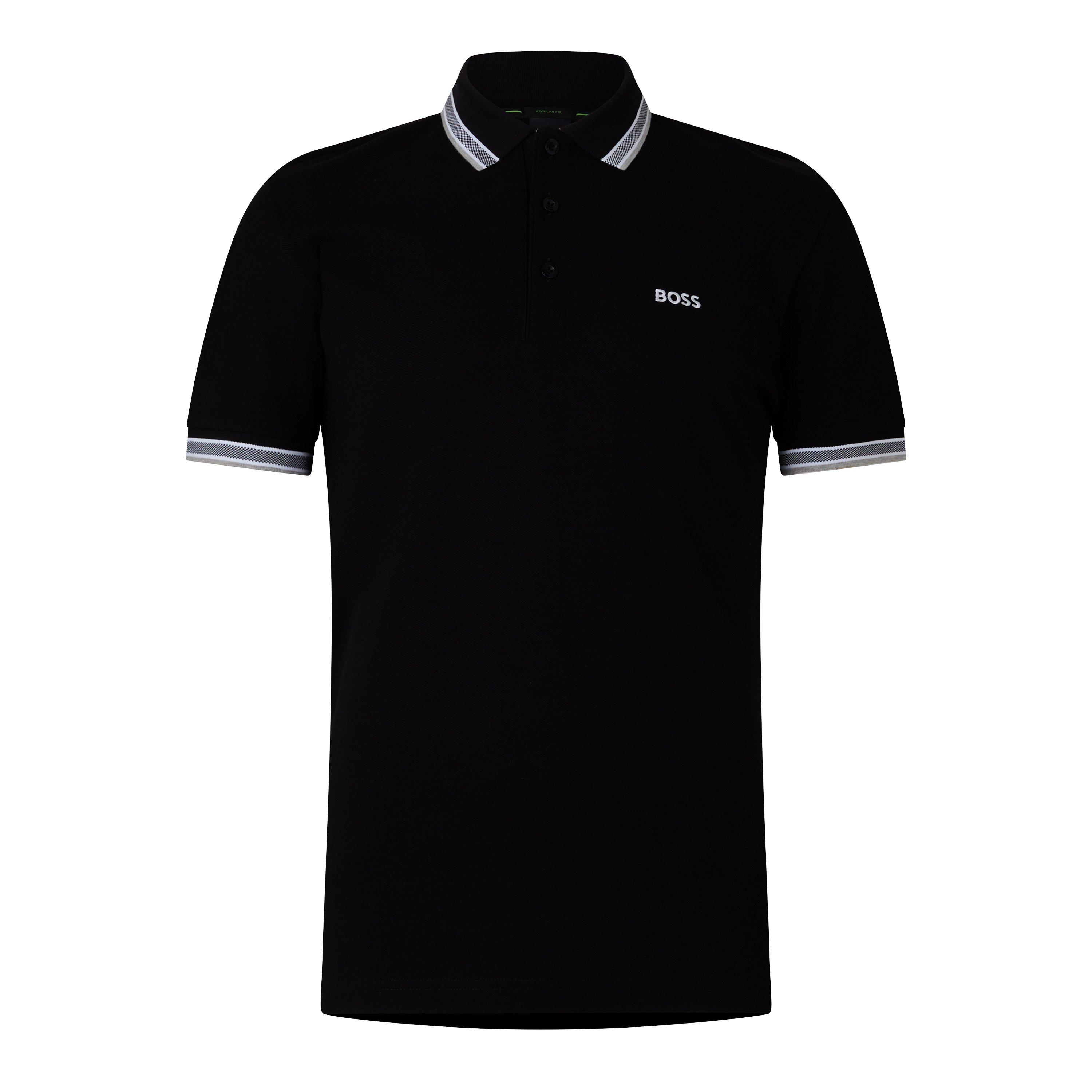 Schwarz 001 - Boss - Mens BOSS GREEN Paddy Polo Shirt with Contrast Tipping - 1