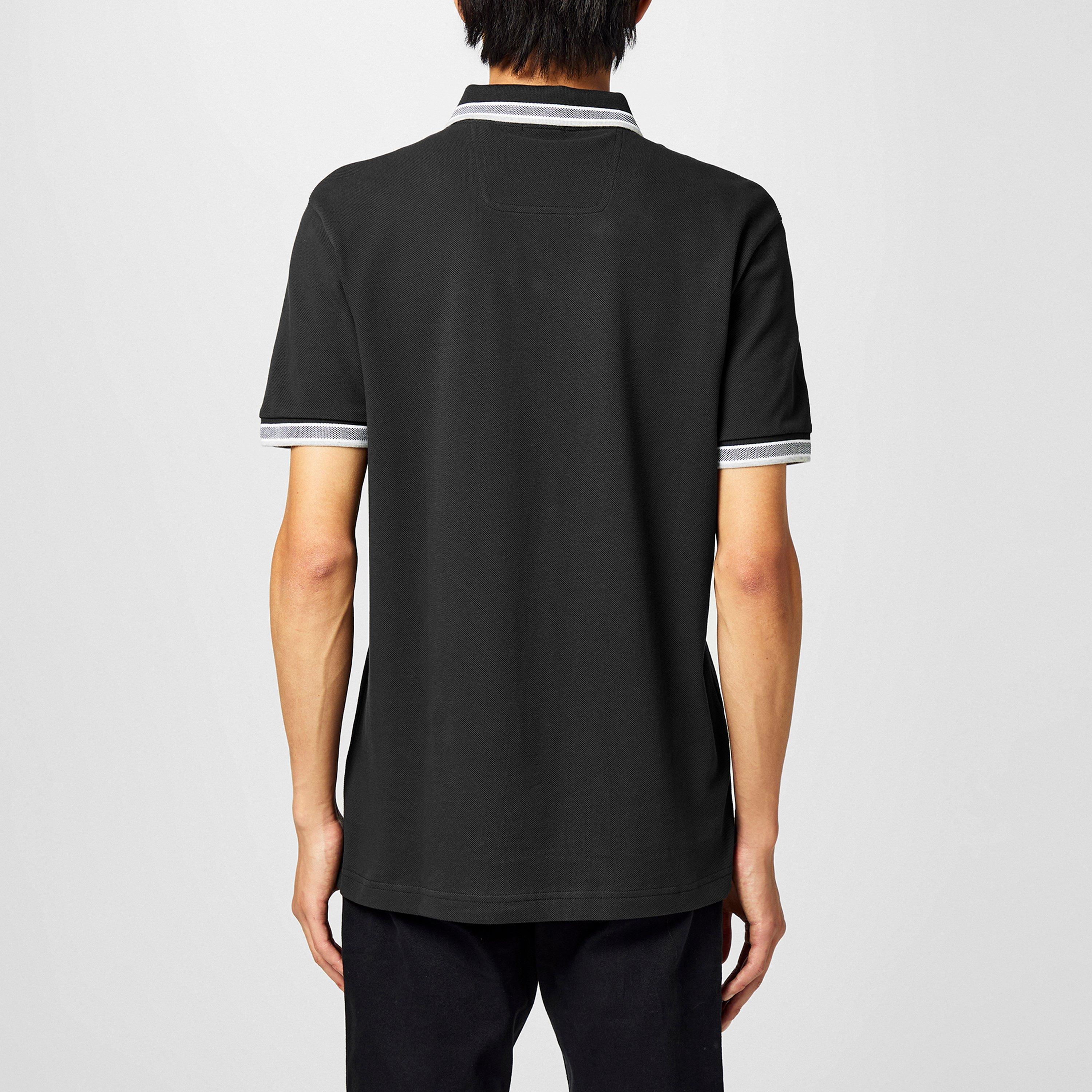 Preto 001 - Boss - Men's HBG Paddy Polo Shirt with Contrast Tipping - 4