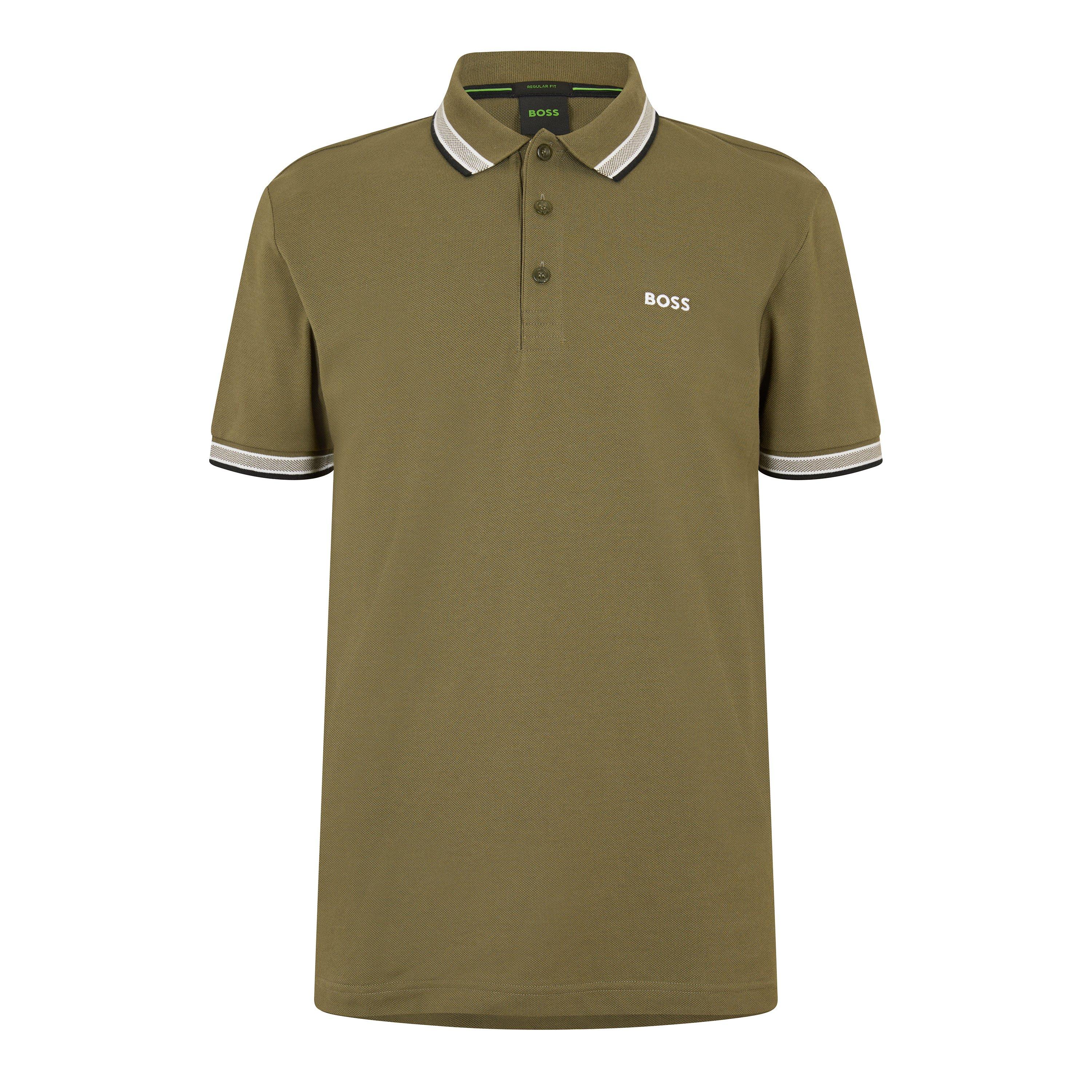 Boss Mens BOSS GREEN Paddy Polo Shirt with Contrast Tipping - Green 320 - M