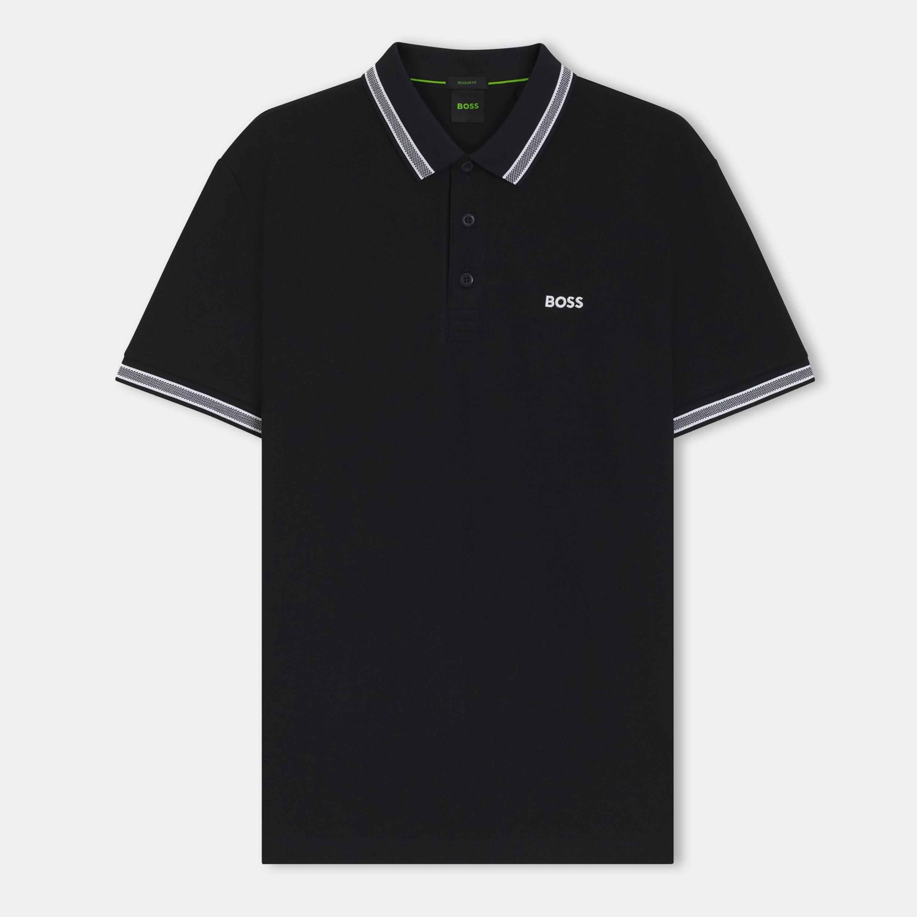 Boss Men's Green Paddy Polo Shirt With Contrast Tipping - Navy 402 - 6XL