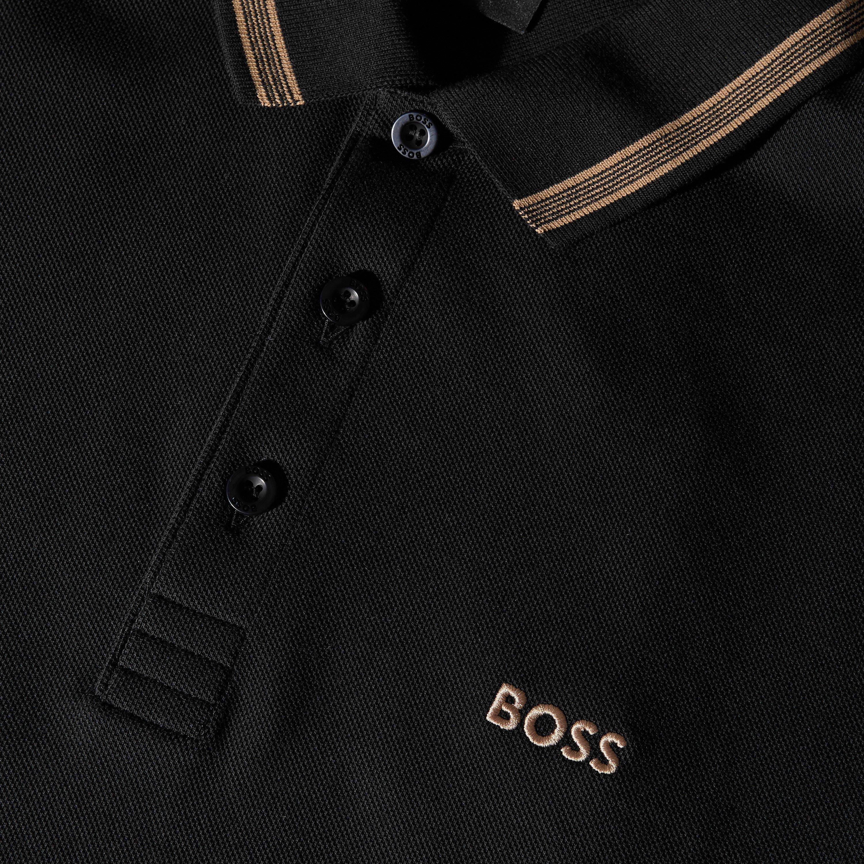 Black/Gold 002 - Boss - Mens BOSS GREEN Paddy Polo Shirt with Contrast Tipping - 5