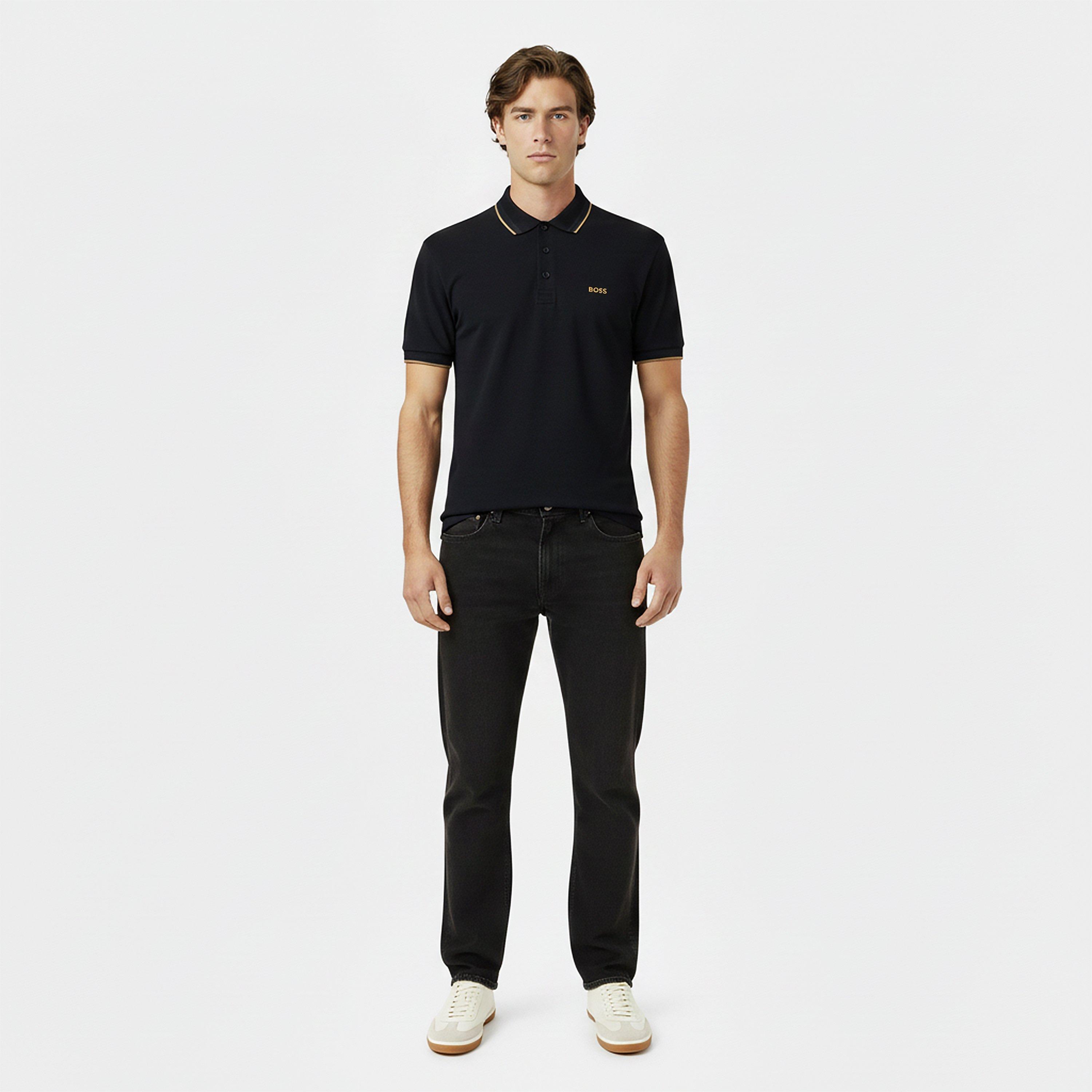 Black/Gold 002 - Boss - Mens BOSS GREEN Paddy Polo Shirt with Contrast Tipping - 6