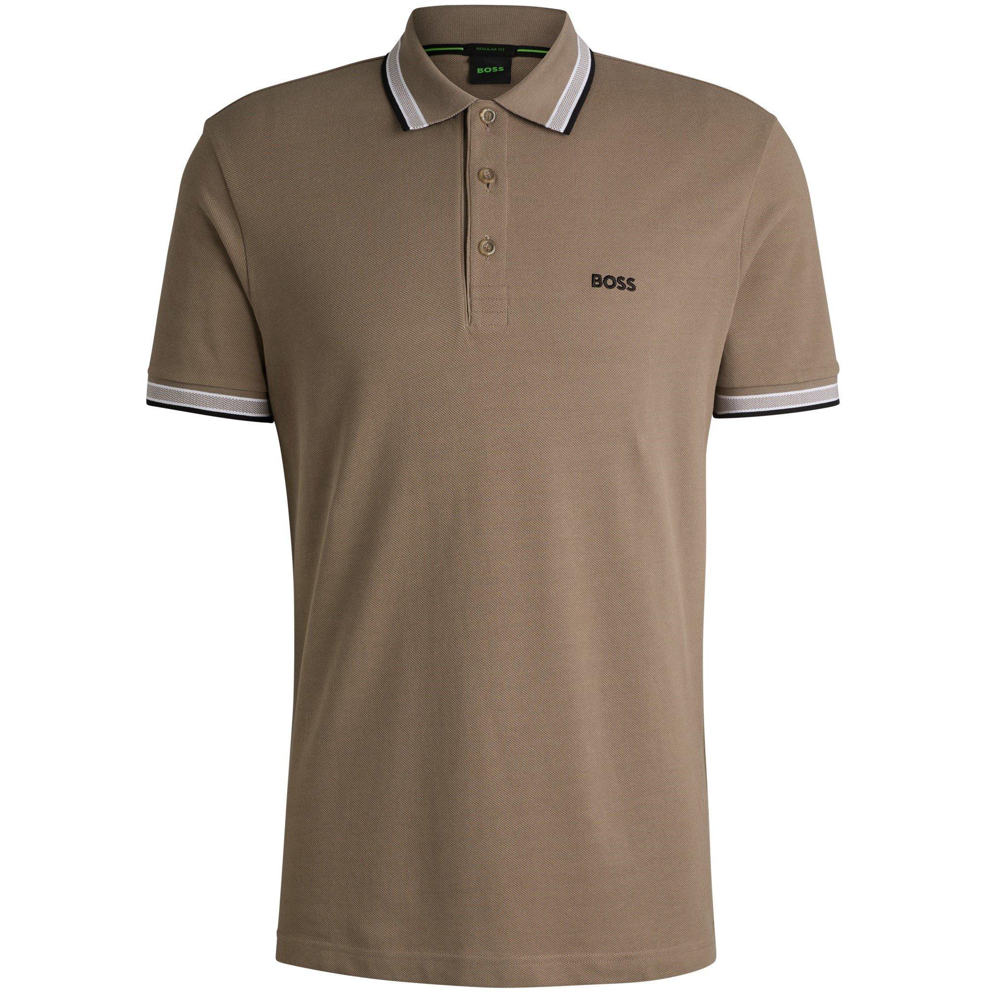 Boss Mens BOSS GREEN Paddy Polo Shirt with Contrast Tipping - Grey 336 - S