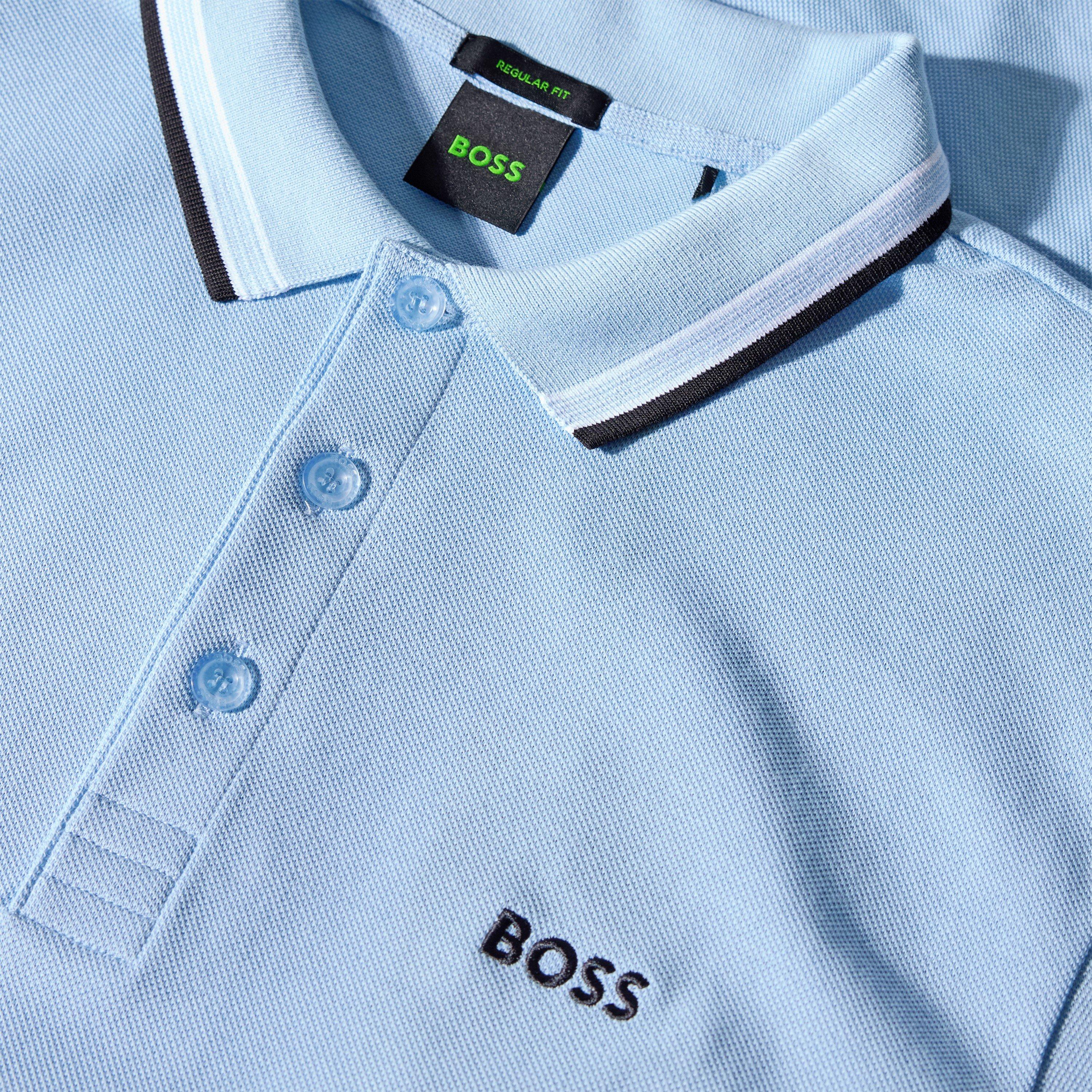 Pas Blue 450 - Boss - Mens BOSS GREEN Paddy Polo Shirt with Contrast Tipping - 5