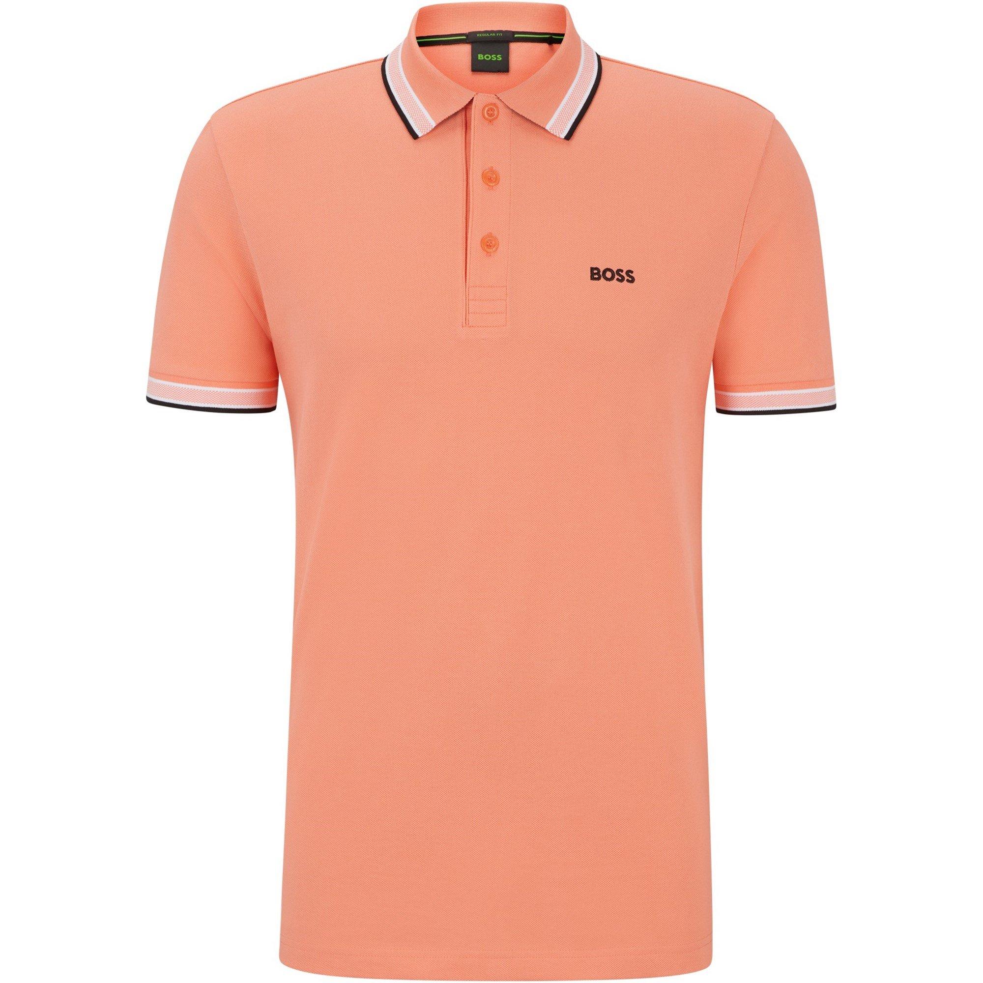Boss Men's Green Paddy Polo Shirt With Contrast Tipping - Open Red - 3XL