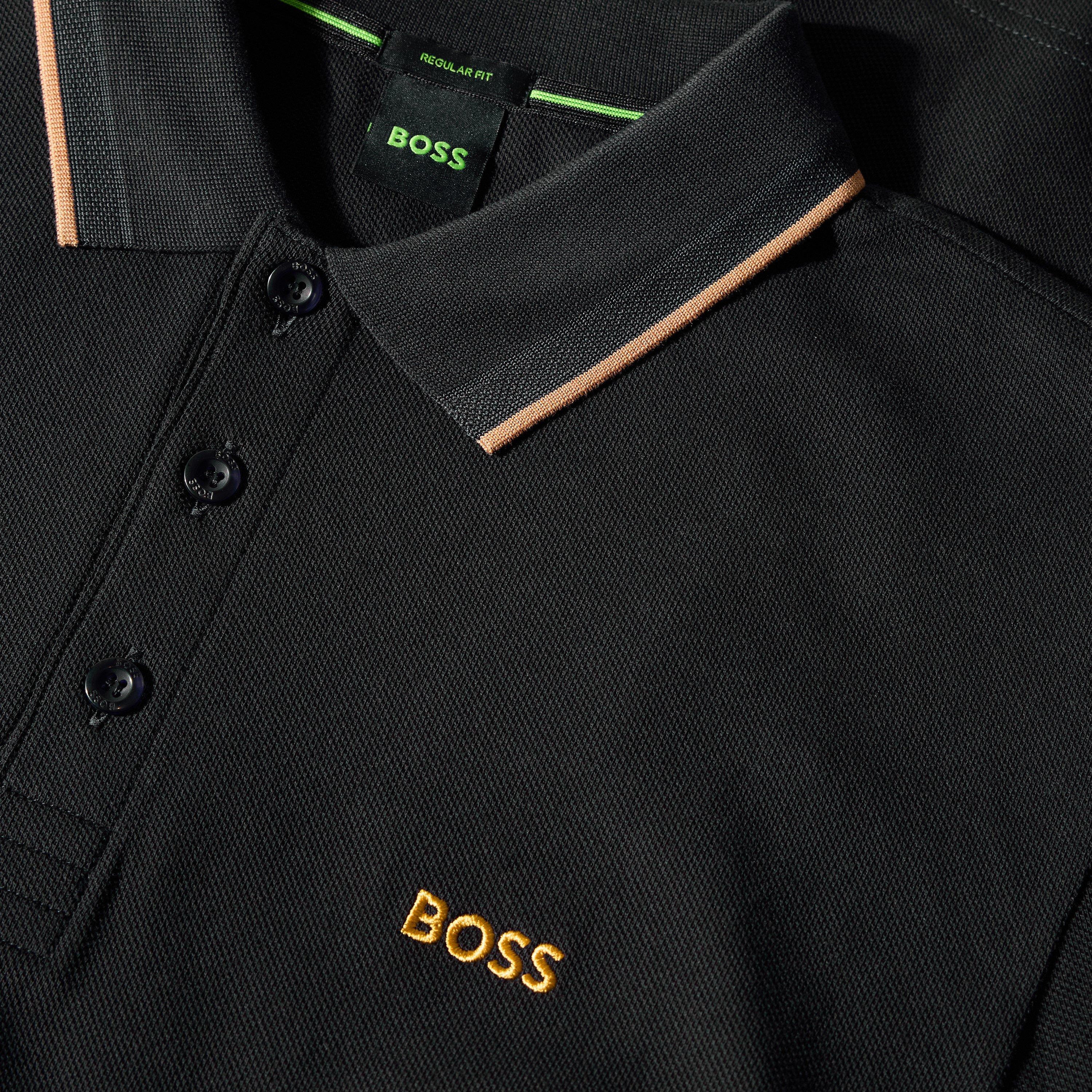 Navy/Gold 401 - Boss - Mens BOSS GREEN Paddy Polo Shirt with Contrast Tipping - 5