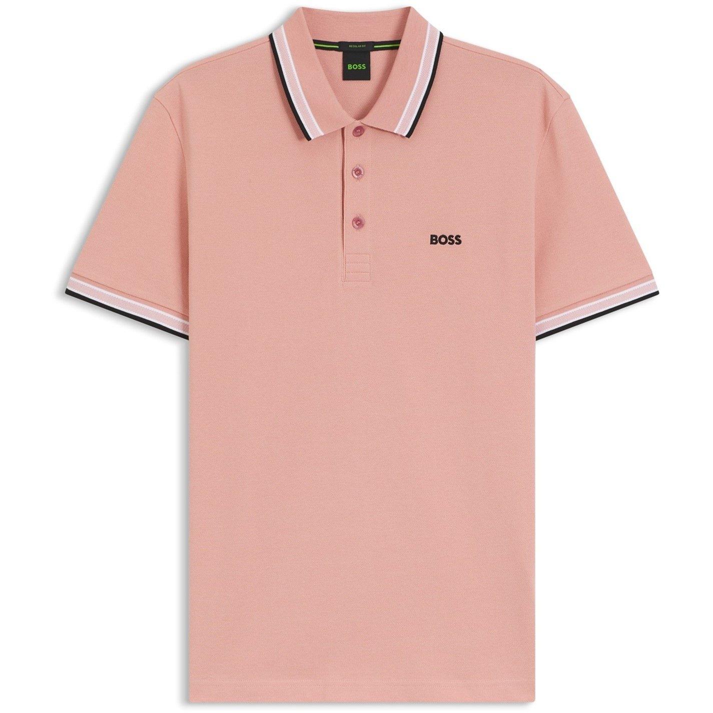 Boss Mens BOSS GREEN Paddy Polo Shirt with Contrast Tipping - Pink 686 - M
