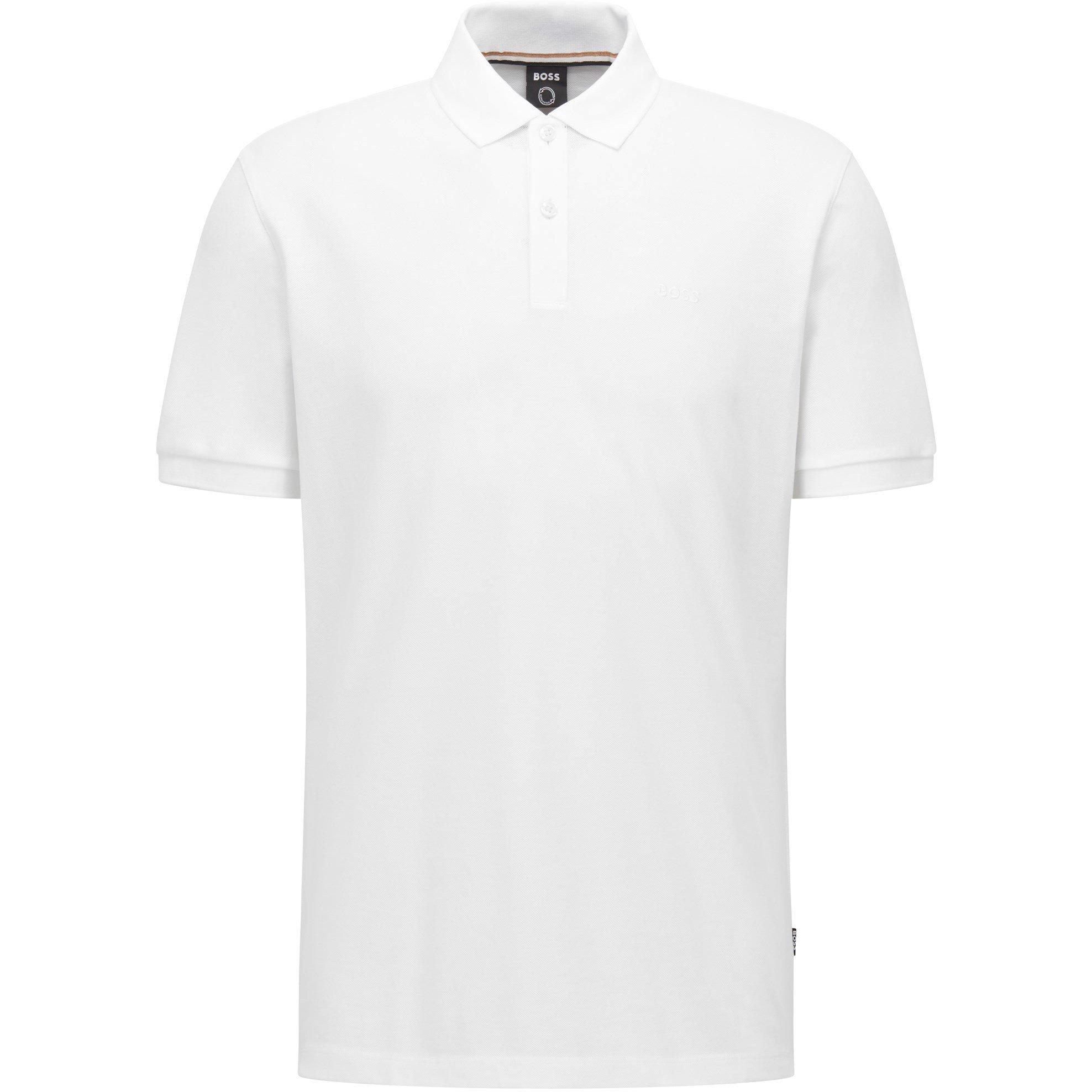 Boss Mens BOSS BLACK Pallas Polo Iconic Logo Embroidered Shirt - White 100 - Size 3X Large