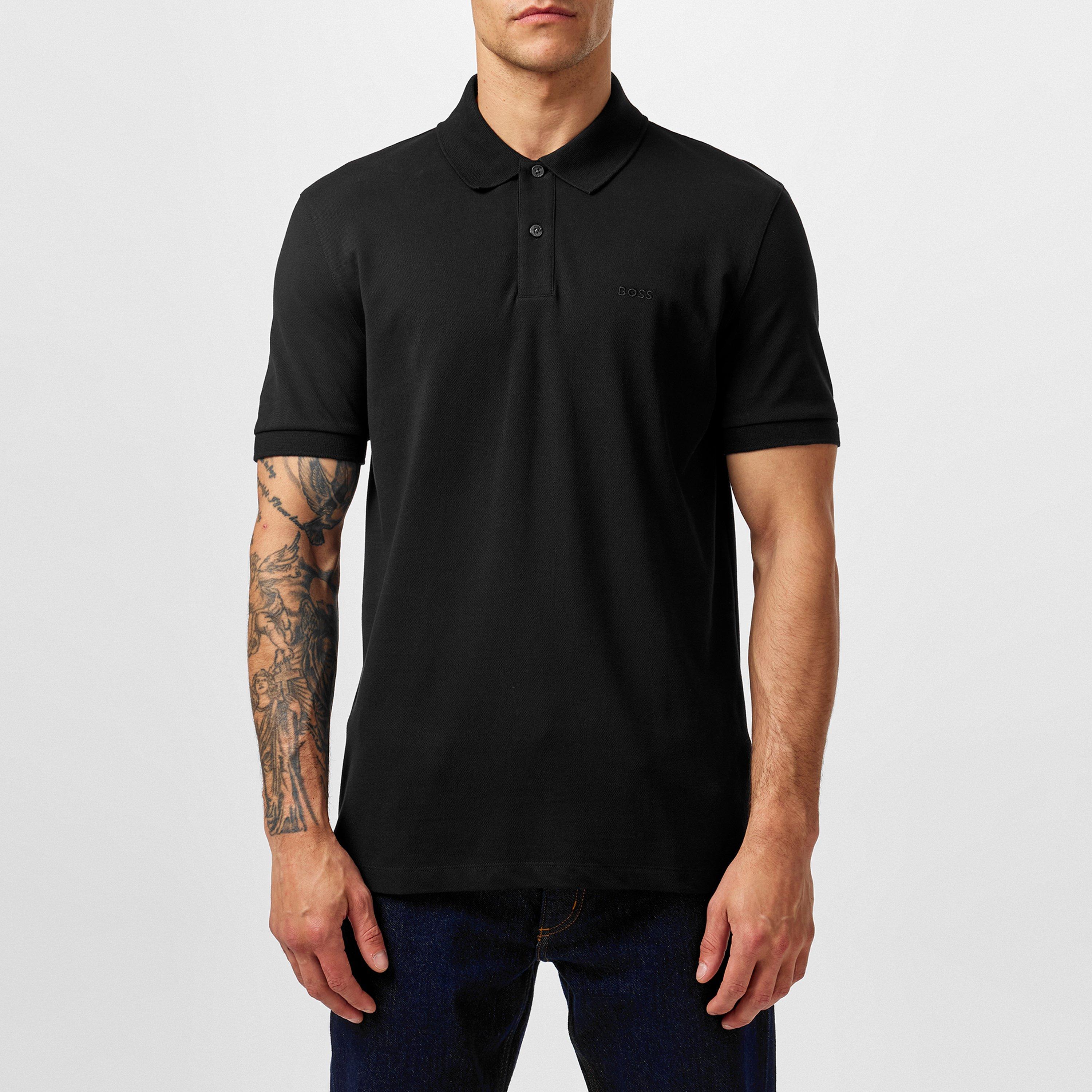 Black 001 - Boss - Mens BOSS BLACK Pallas Polo Iconic Logo Embroidered Shirt - 3