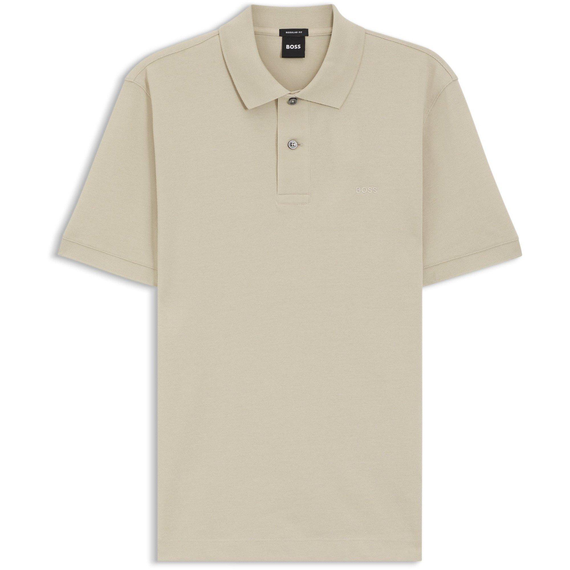 Boss Mens BOSS BLACK Pallas Polo Iconic Logo Embroidered Shirt - Beige 286 - Size 2X Large