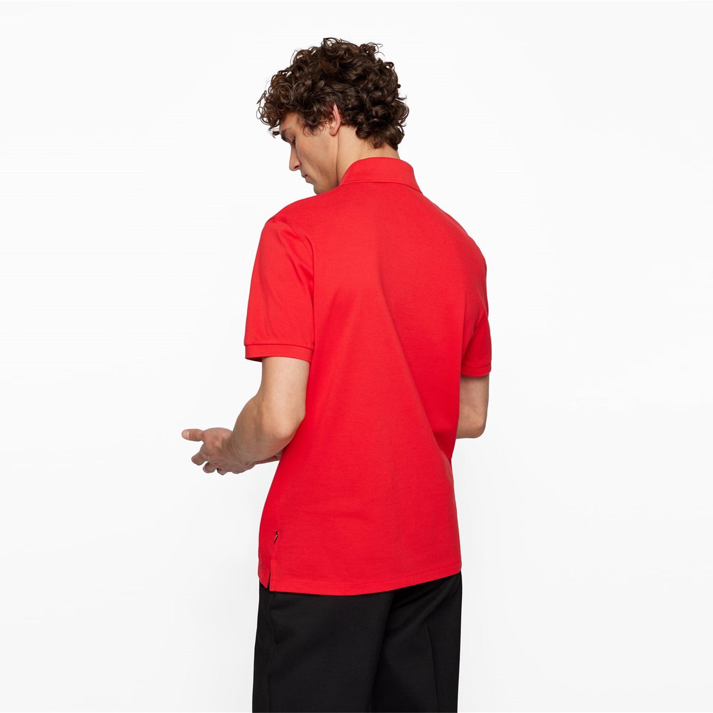 Medium Red - Boss - Mens BOSS BLACK Pallas Polo Iconic Logo Embroidered Shirt - 3