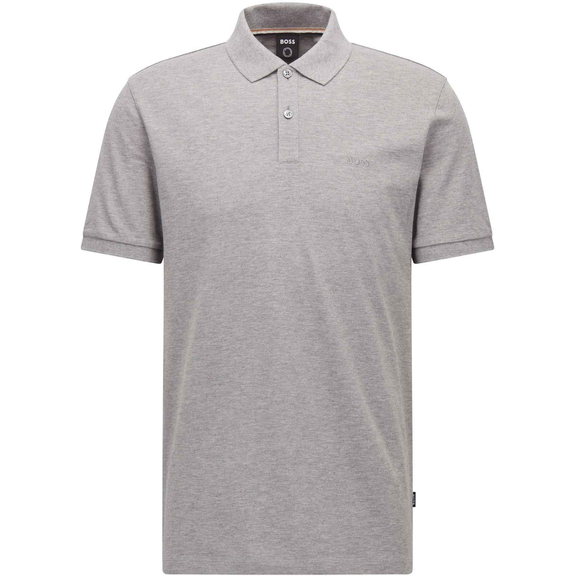 Boss Mens BOSS BLACK Pallas Polo Iconic Logo Embroidered Shirt - Silver 041 - Small
