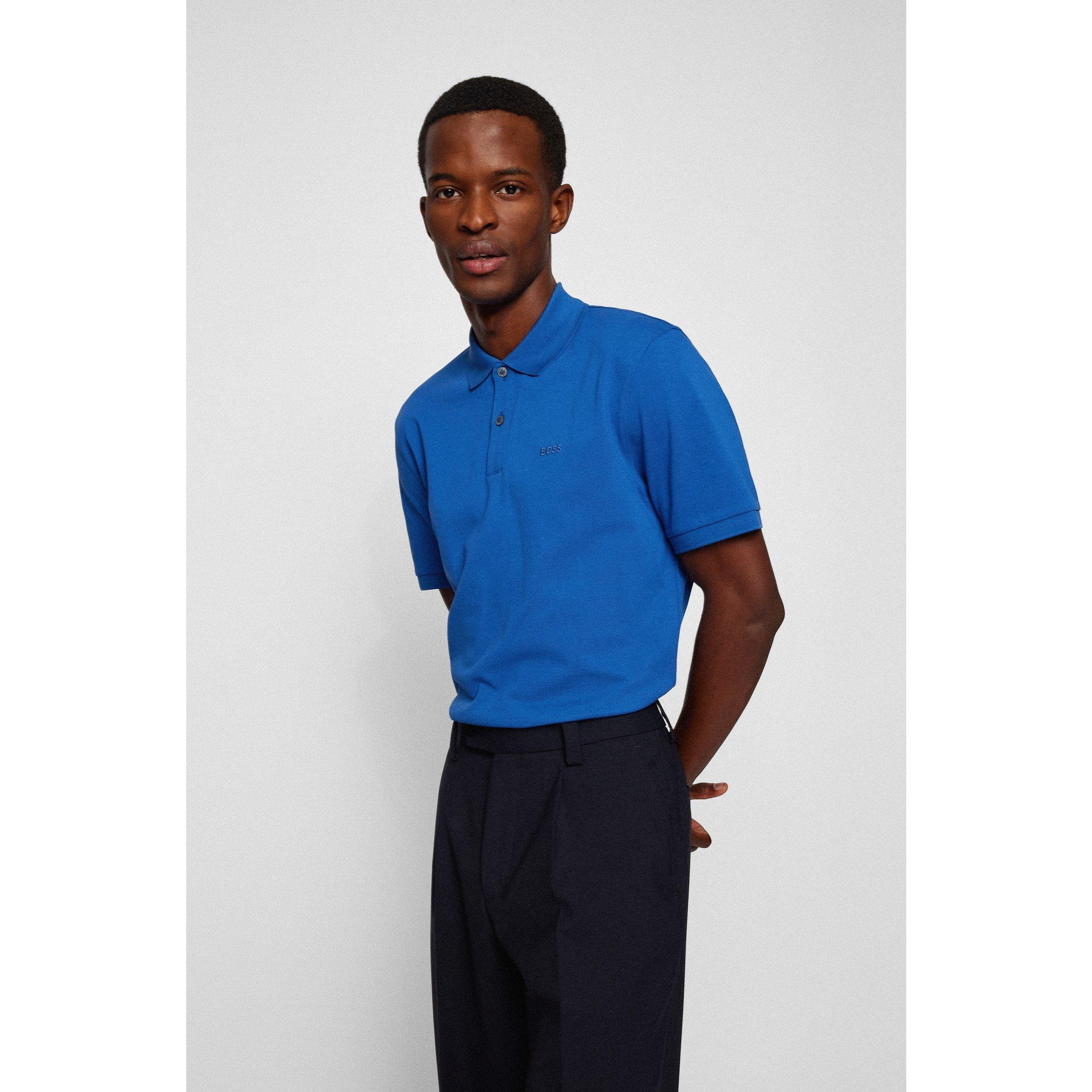 Medium Blue 429 - Boss - Mens BOSS BLACK Pallas Polo Iconic Logo Embroidered Shirt - 2