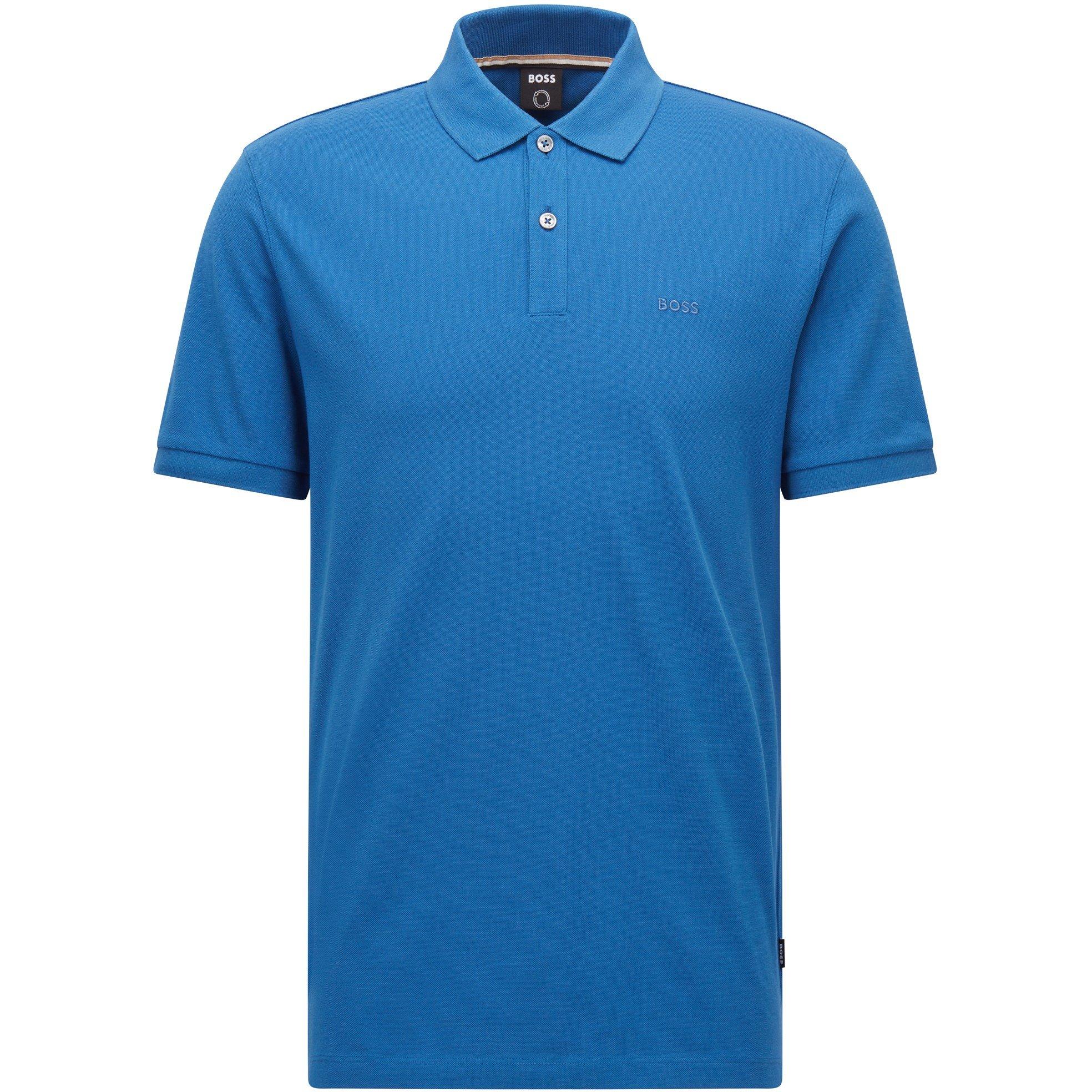 Medium Blue 429 - Boss - Mens BOSS BLACK Pallas Polo Iconic Logo Embroidered Shirt - 6