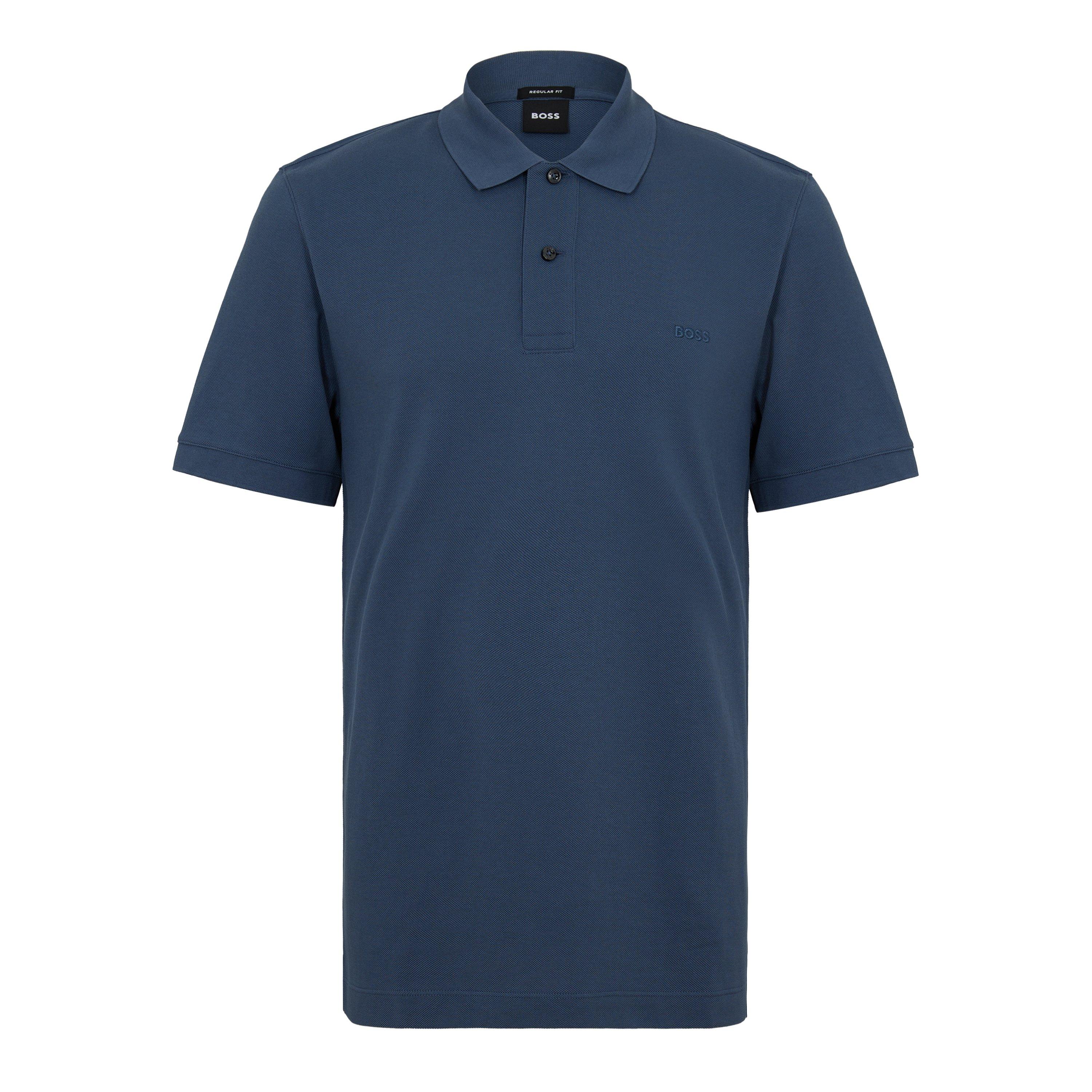 Boss Mens BOSS BLACK Pallas Polo Iconic Logo Embroidered Shirt - Blue 468 - Medium