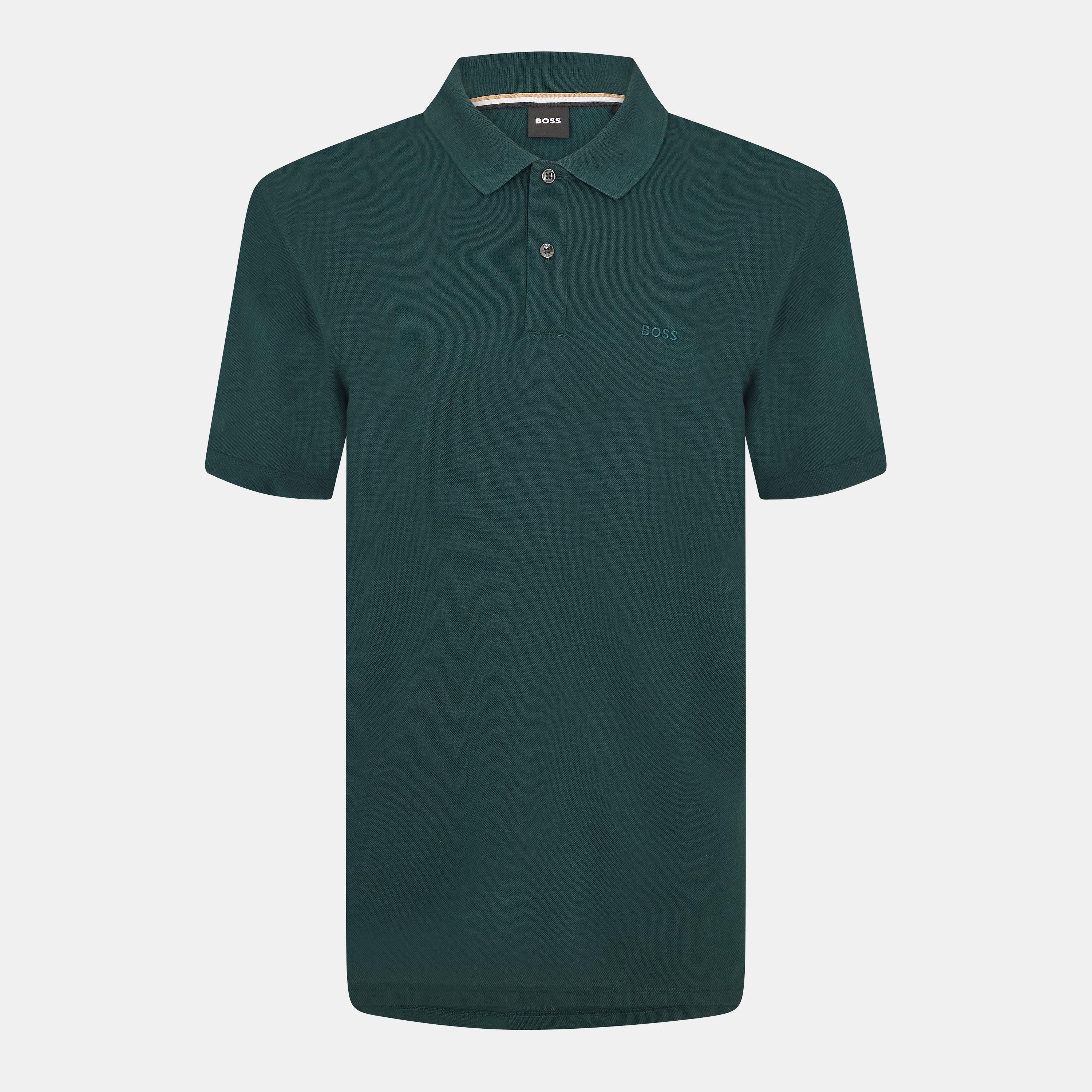 Boss Mens BOSS BLACK Pallas Polo Iconic Logo Embroidered Shirt - Dark Green - Size 2X Large