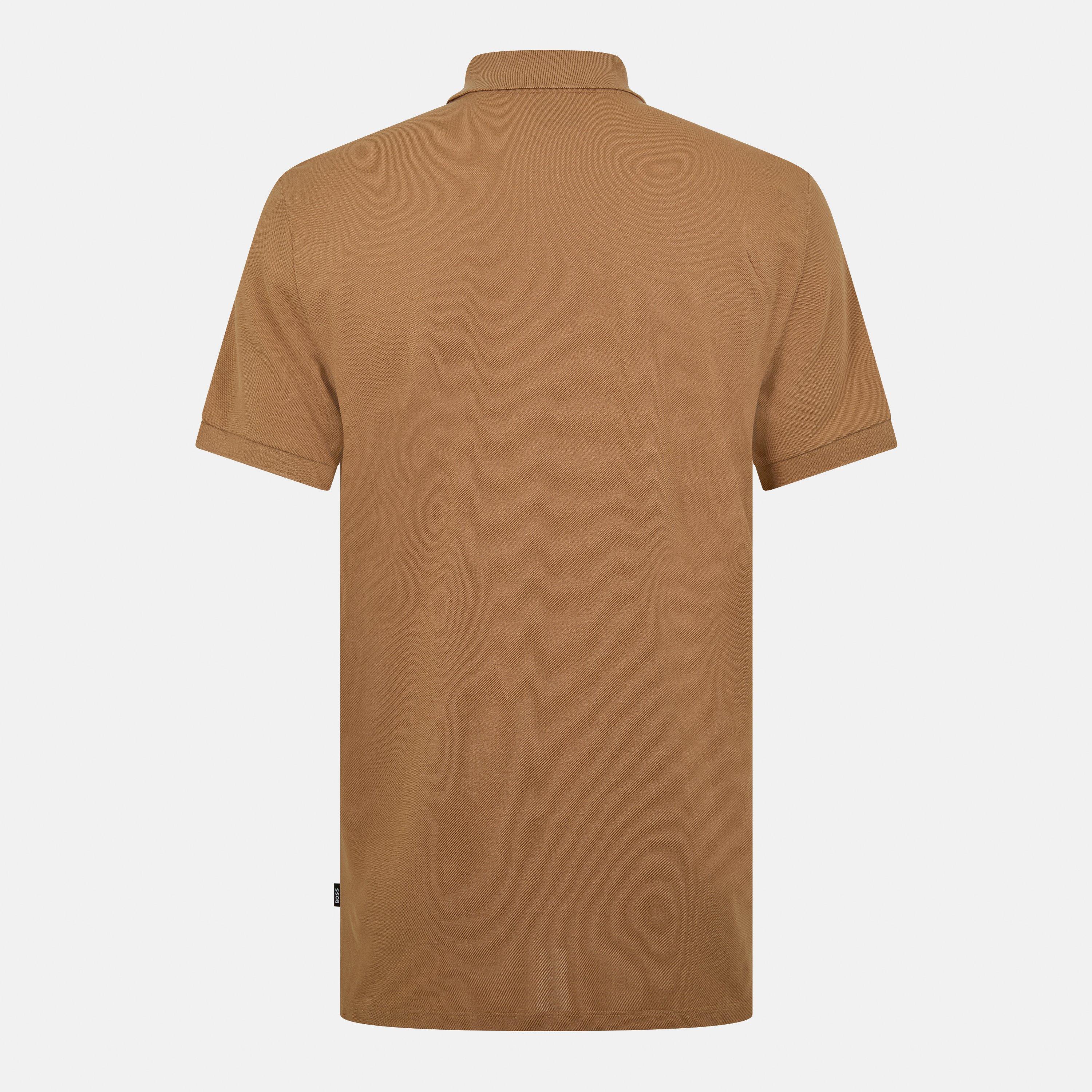 Beige - Boss - Mens BOSS BLACK Pallas Polo Iconic Logo Embroidered Shirt - 2