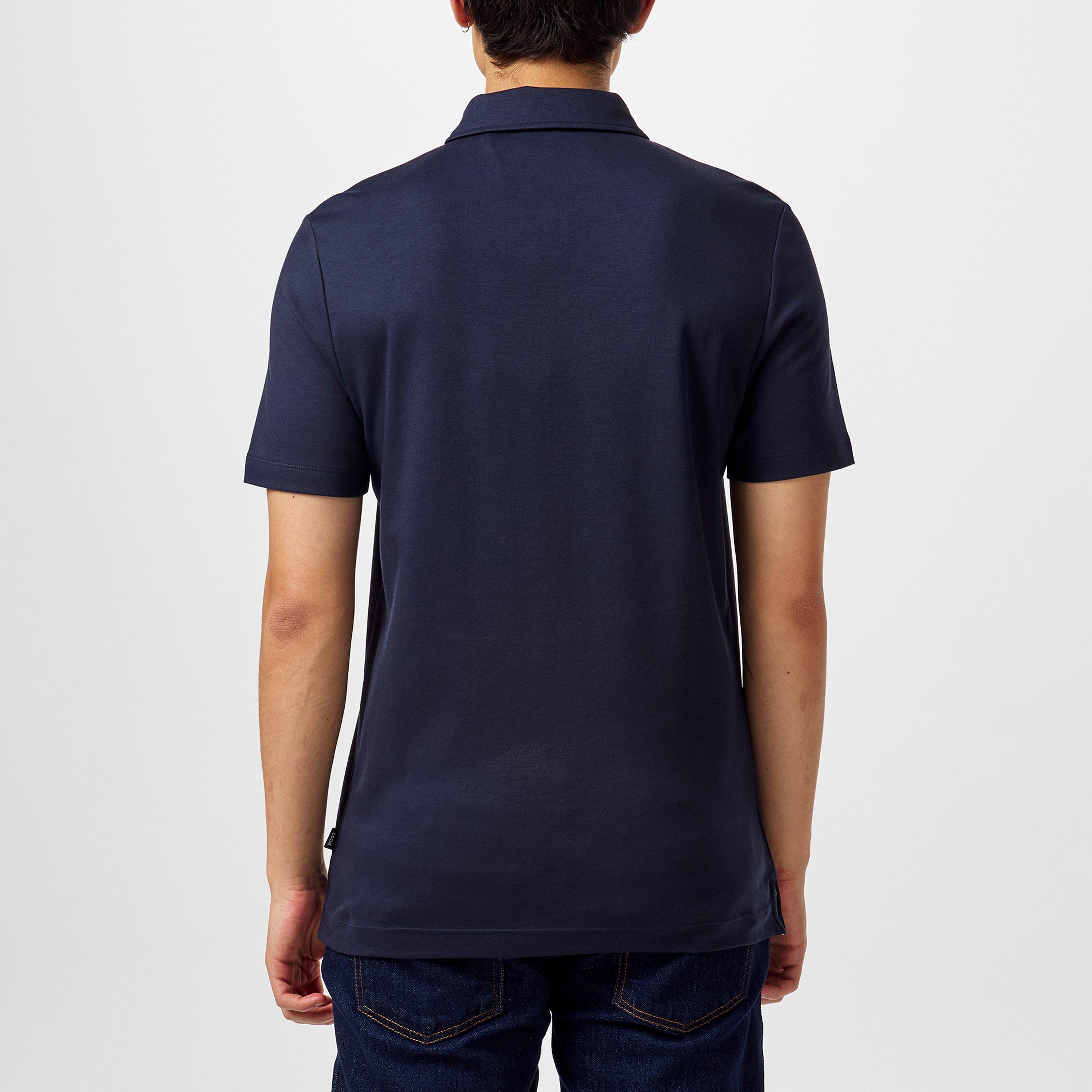 Dark Blue - Boss - Mens BOSS BLACK Short Sleeve Polo Shirt with Logo Detail - Slim Fit - 4
