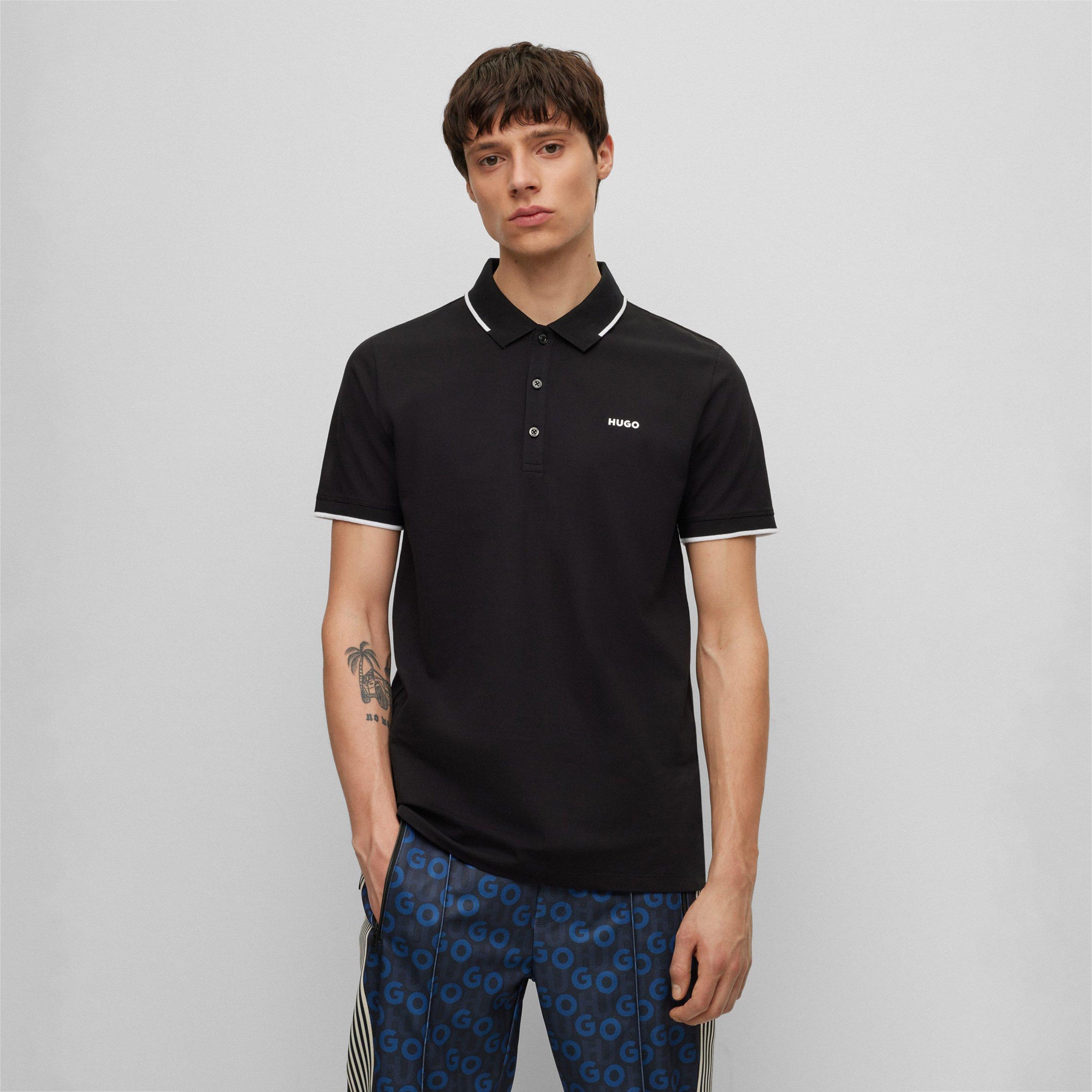 Black 001 - Hugo - Dinoso Polo Shirt - 3