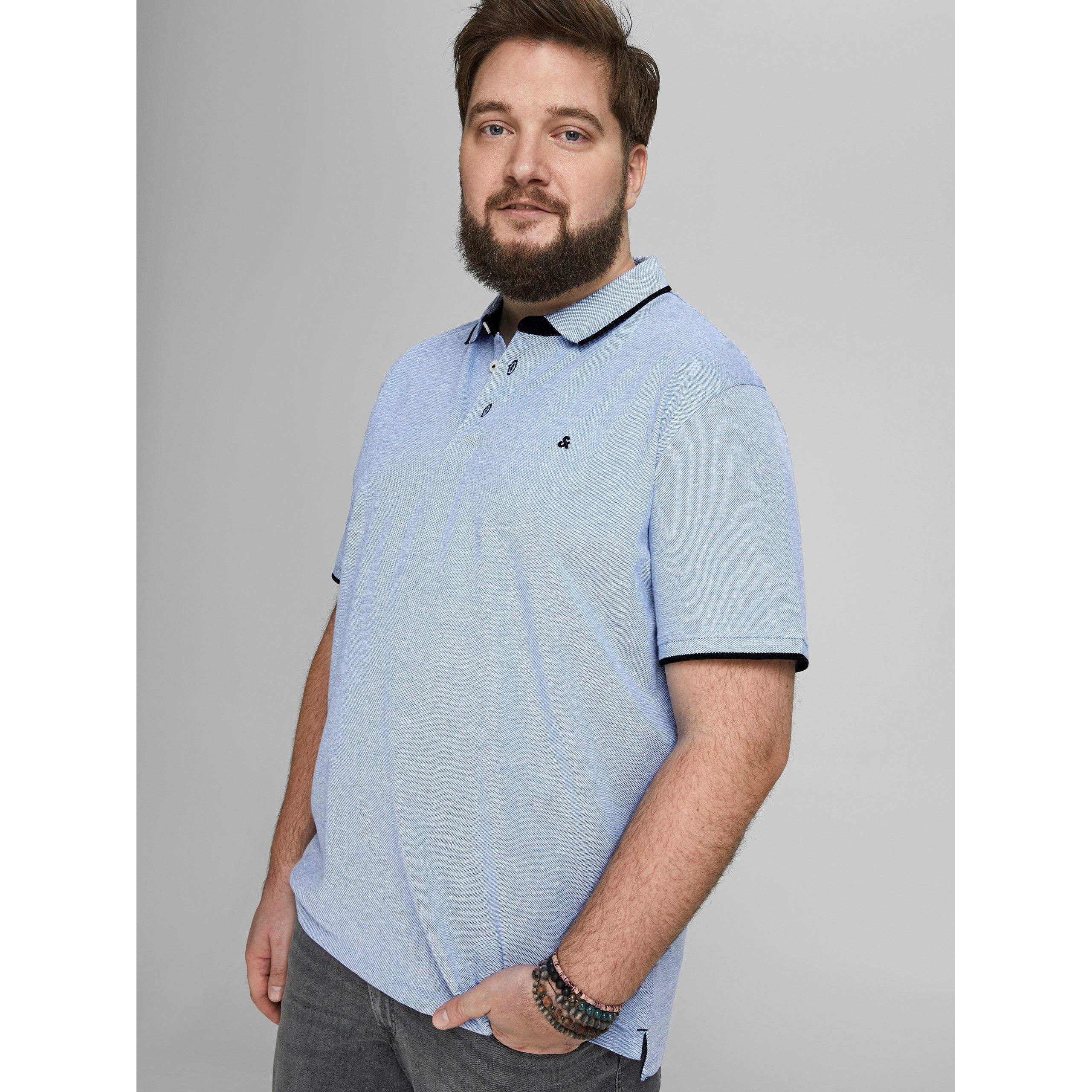 Blu cobalto brillante - Jack and Jones - Paulos Tipped Pique Short Sleeve Polo Shirt Mens Plus Size - 3