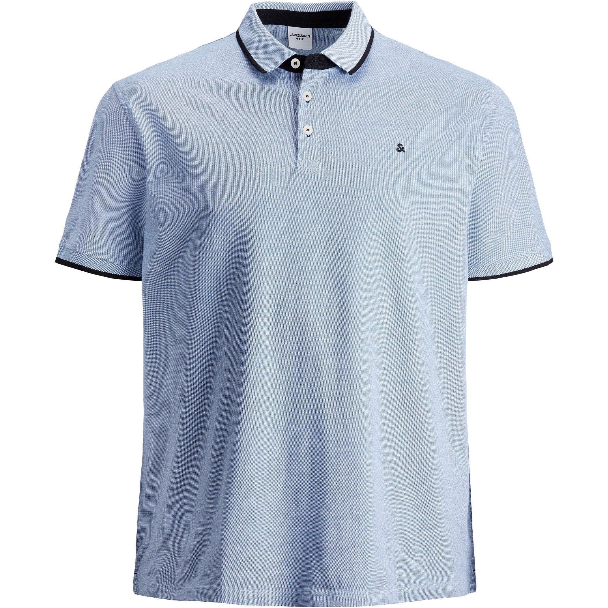 Blu cobalto brillante - Jack and Jones - Paulos Tipped Pique Short Sleeve Polo Shirt Mens Plus Size - 7