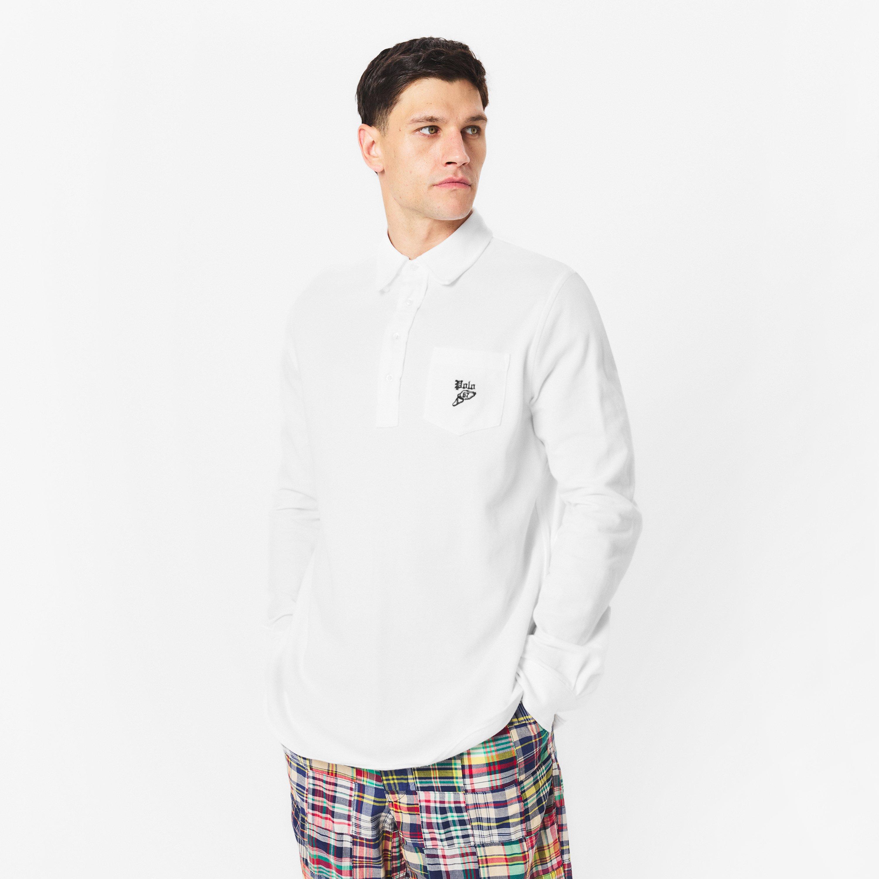 White - Polo Ralph Lauren - Men's Pocket Long-Sleeve Polo Shirt - 3