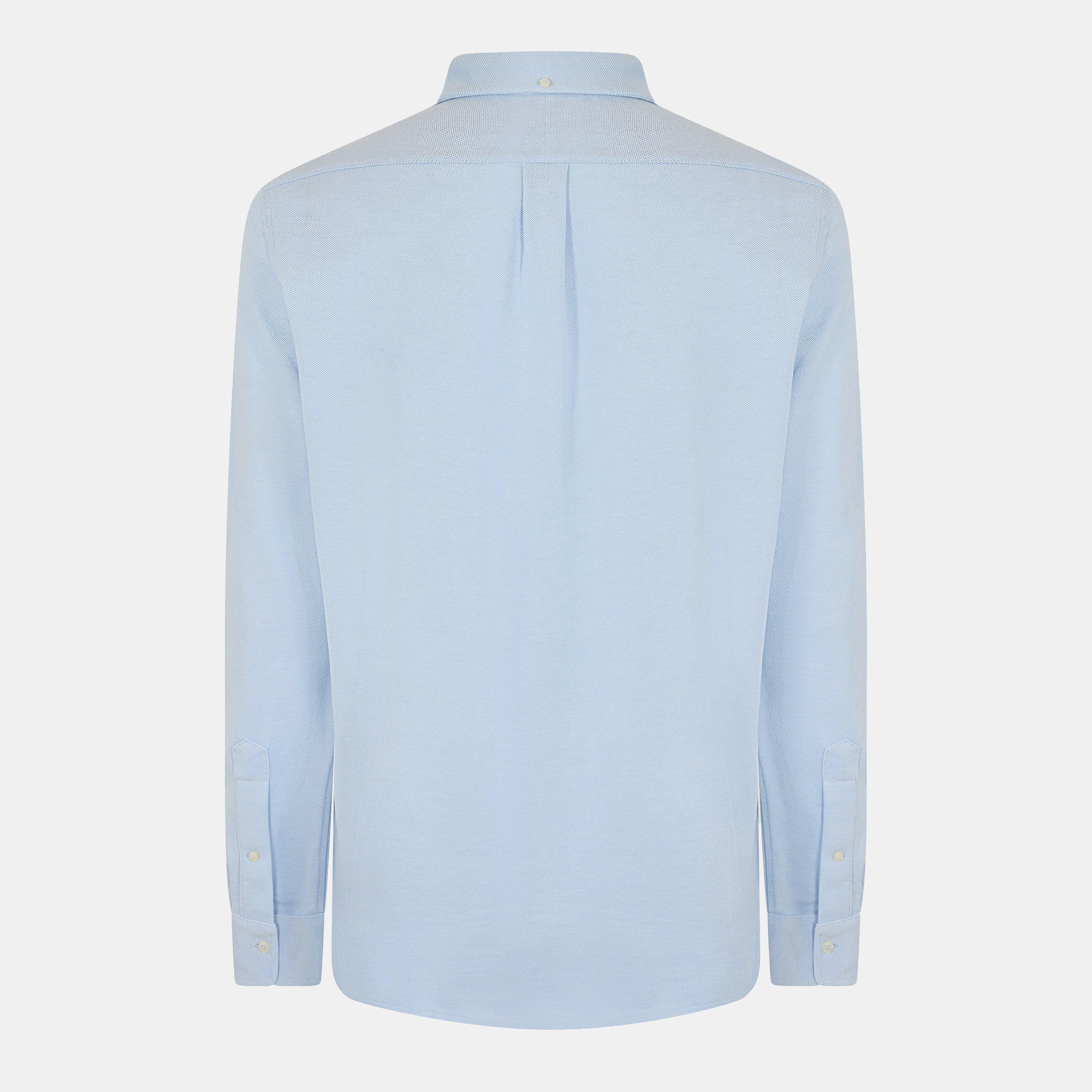 Chambray Blue - Polo Ralph Lauren - Men's Embroidered Logo Chest Pocket Long Sleeve Shirt - 2