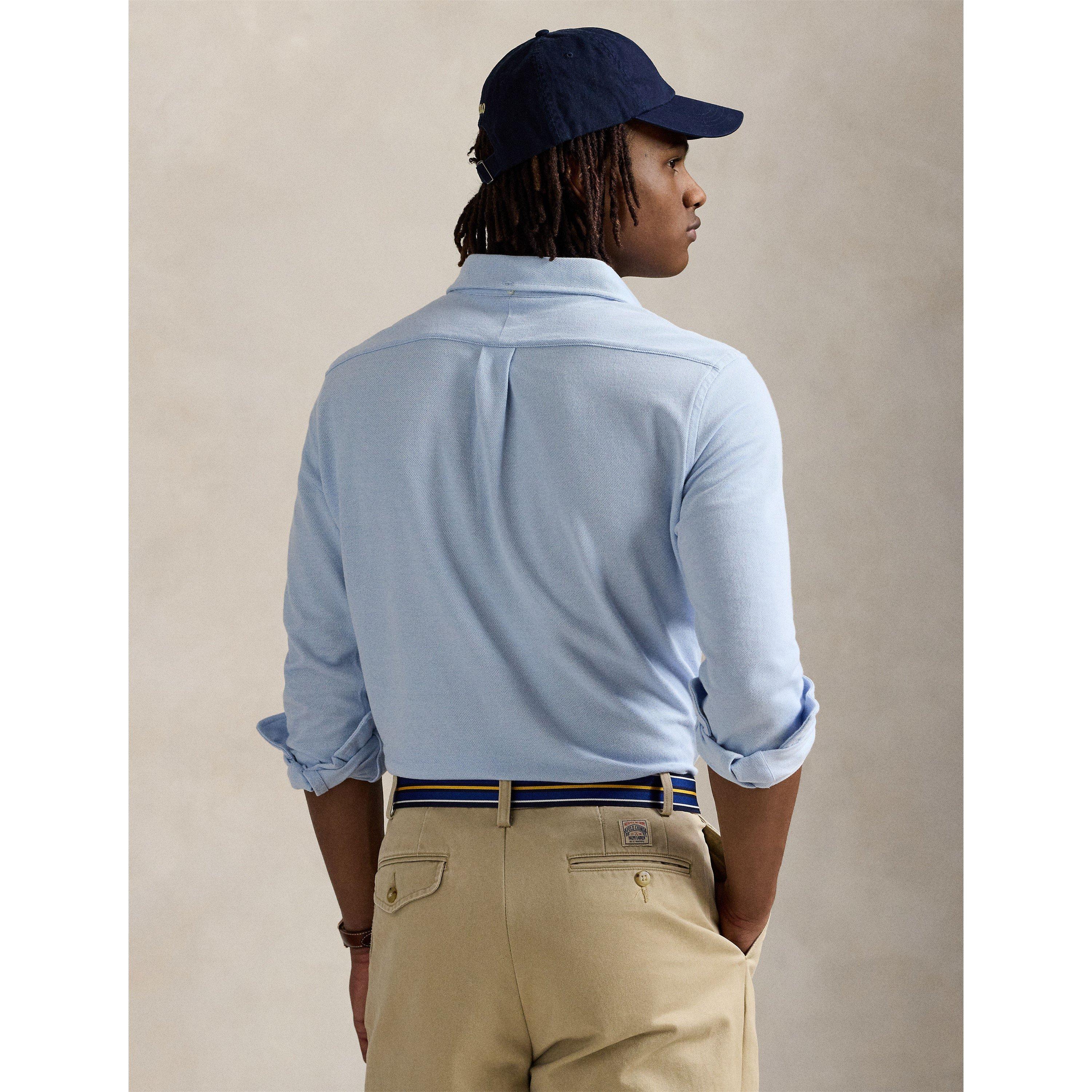 Chambray Blue - Polo Ralph Lauren - Men's Embroidered Logo Chest Pocket Long Sleeve Shirt - 4