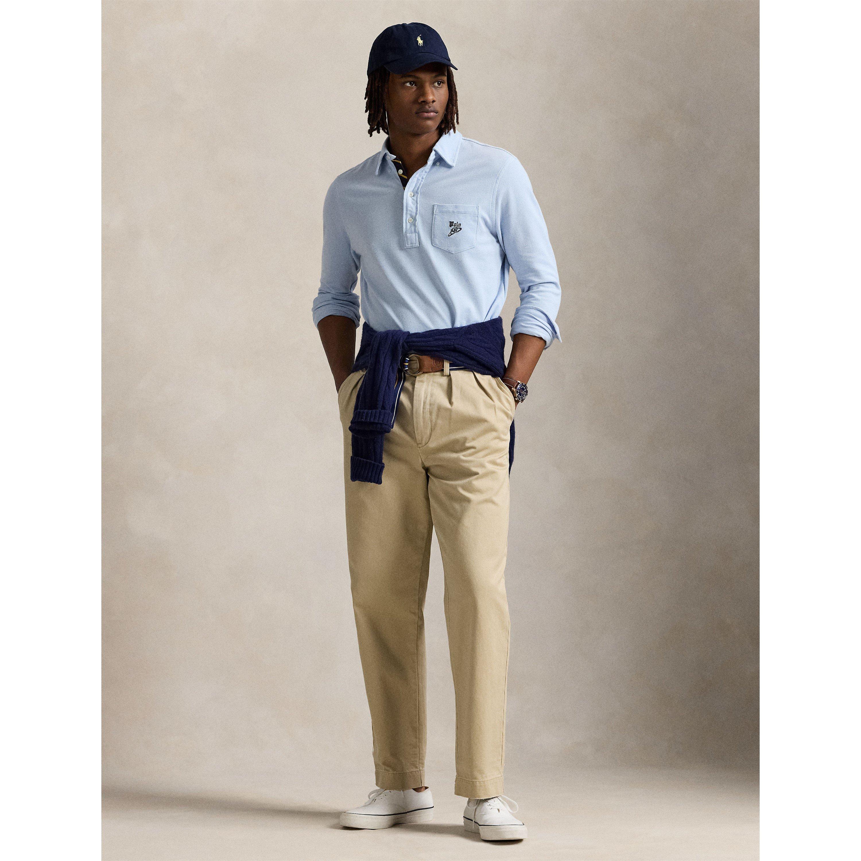 Chambray Blue - Polo Ralph Lauren - Men's Embroidered Logo Chest Pocket Long Sleeve Shirt - 6